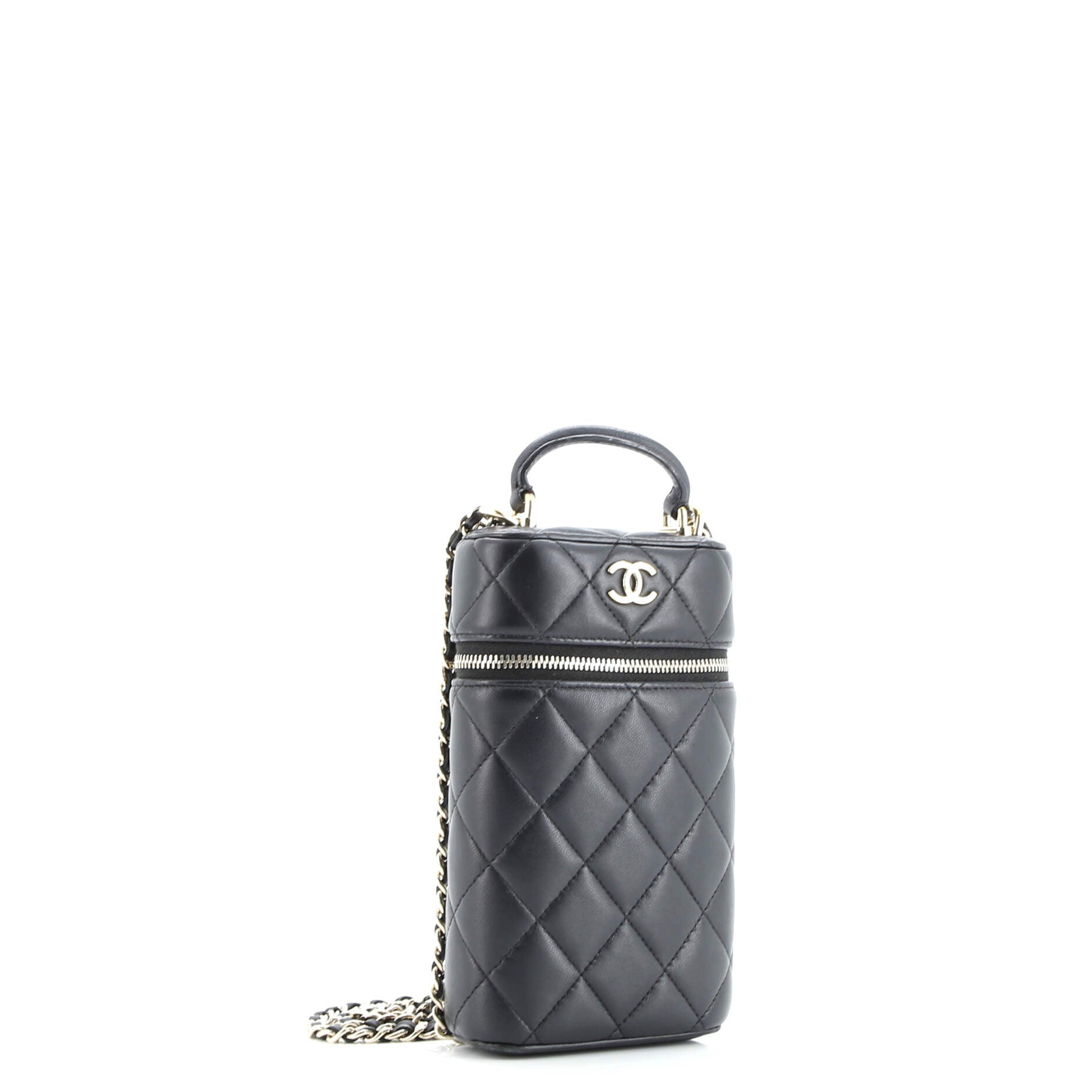 Chanel Classic Vanity Top Handle Phone Holder with Chain Quilted Lambskin