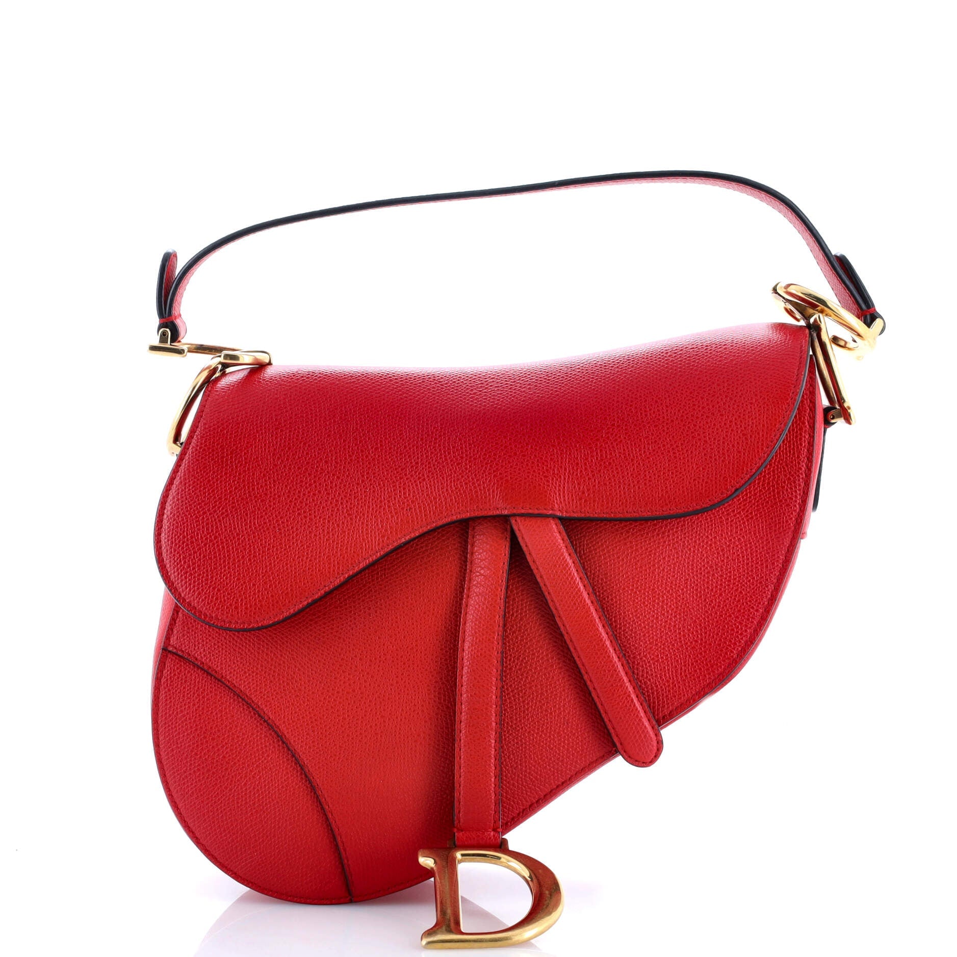 Christian Dior Saddle Handbag Leather Medium