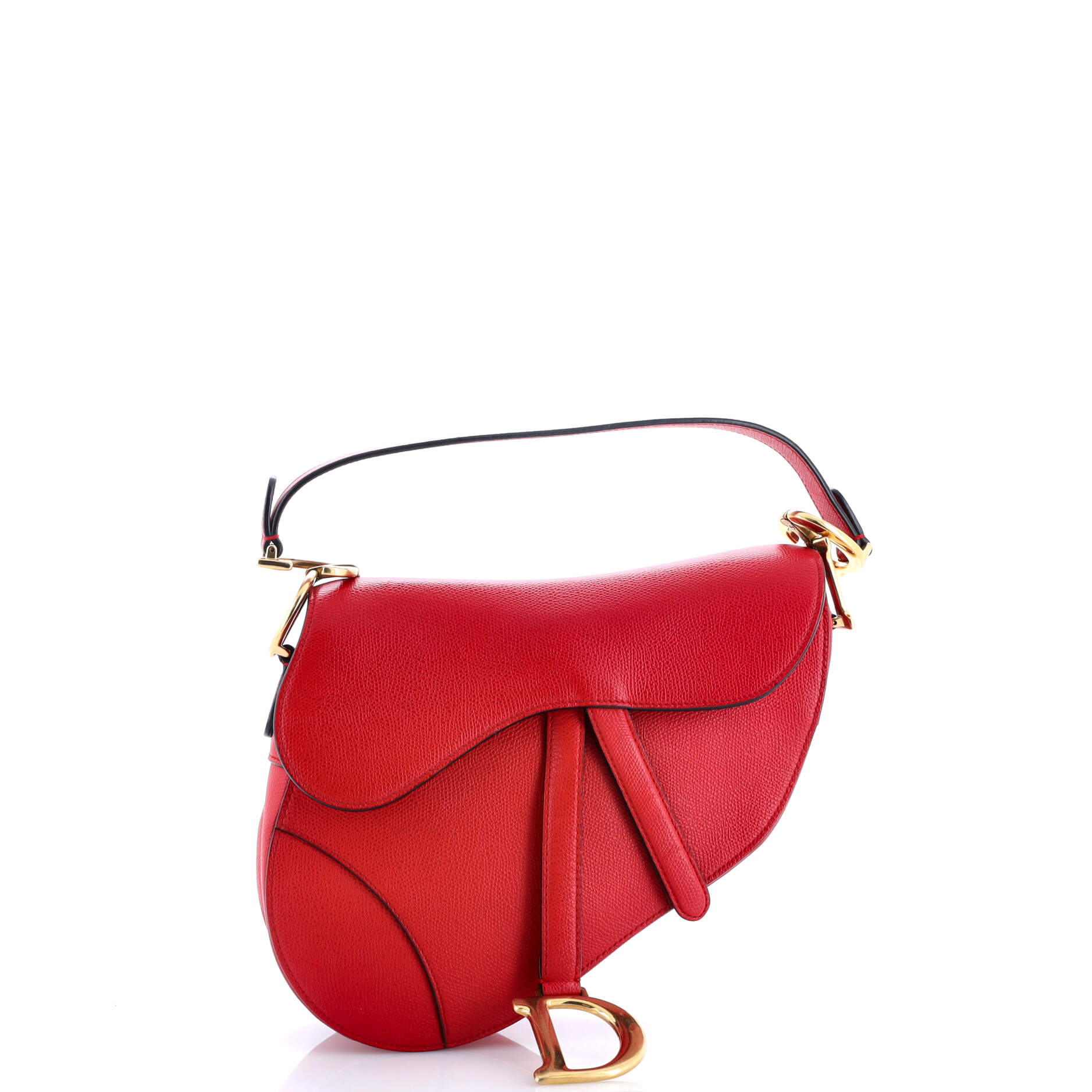Christian Dior Saddle Handbag Leather Medium