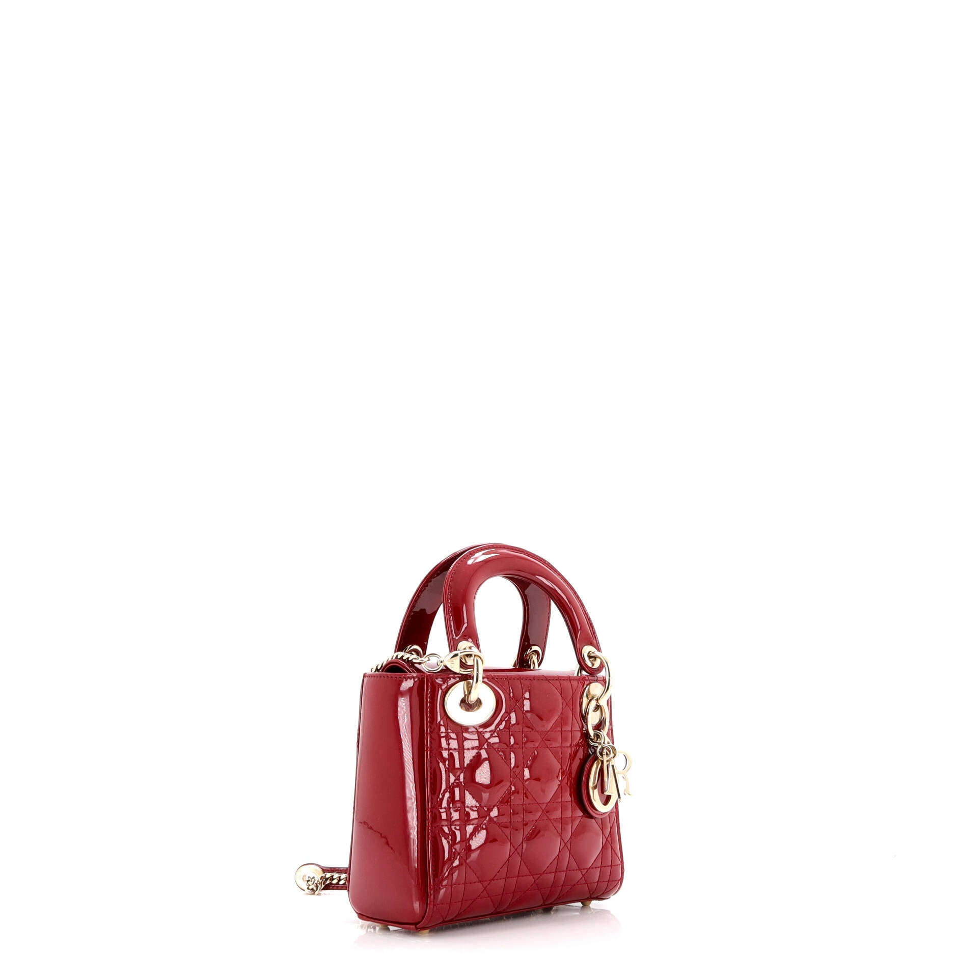 Christian Dior Lady Dior Chain Bag Cannage Quilt Patent Mini