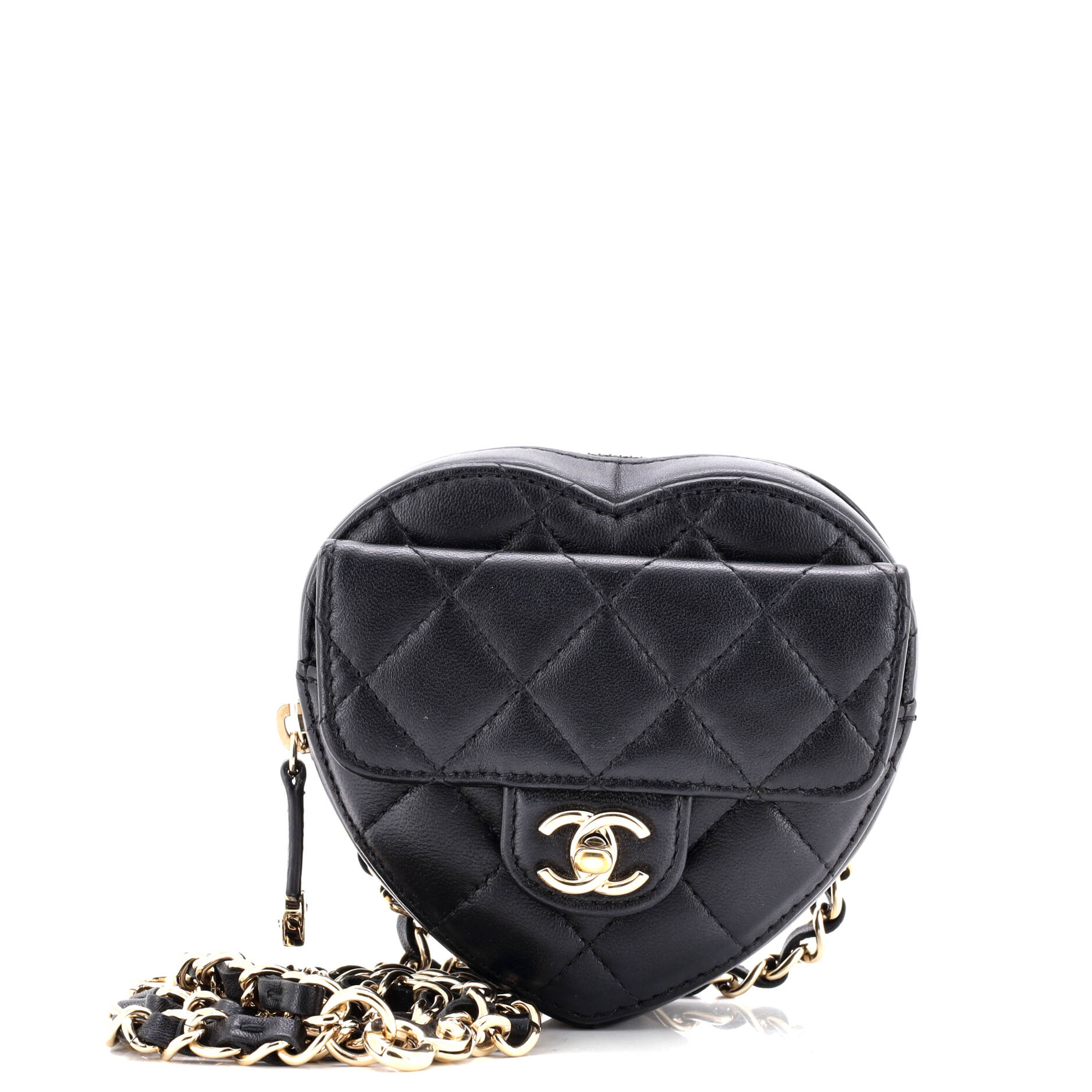 Chanel CC in Love Heart Belt Bag Quilted Lambskin