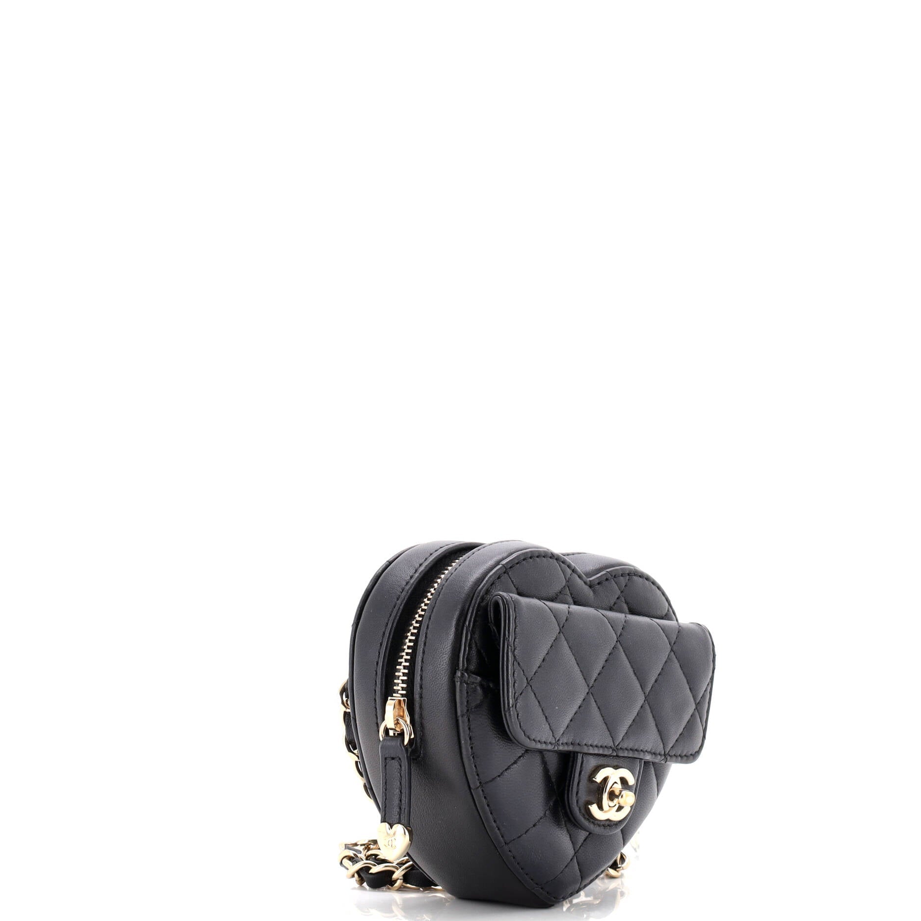 Chanel CC in Love Heart Belt Bag Quilted Lambskin