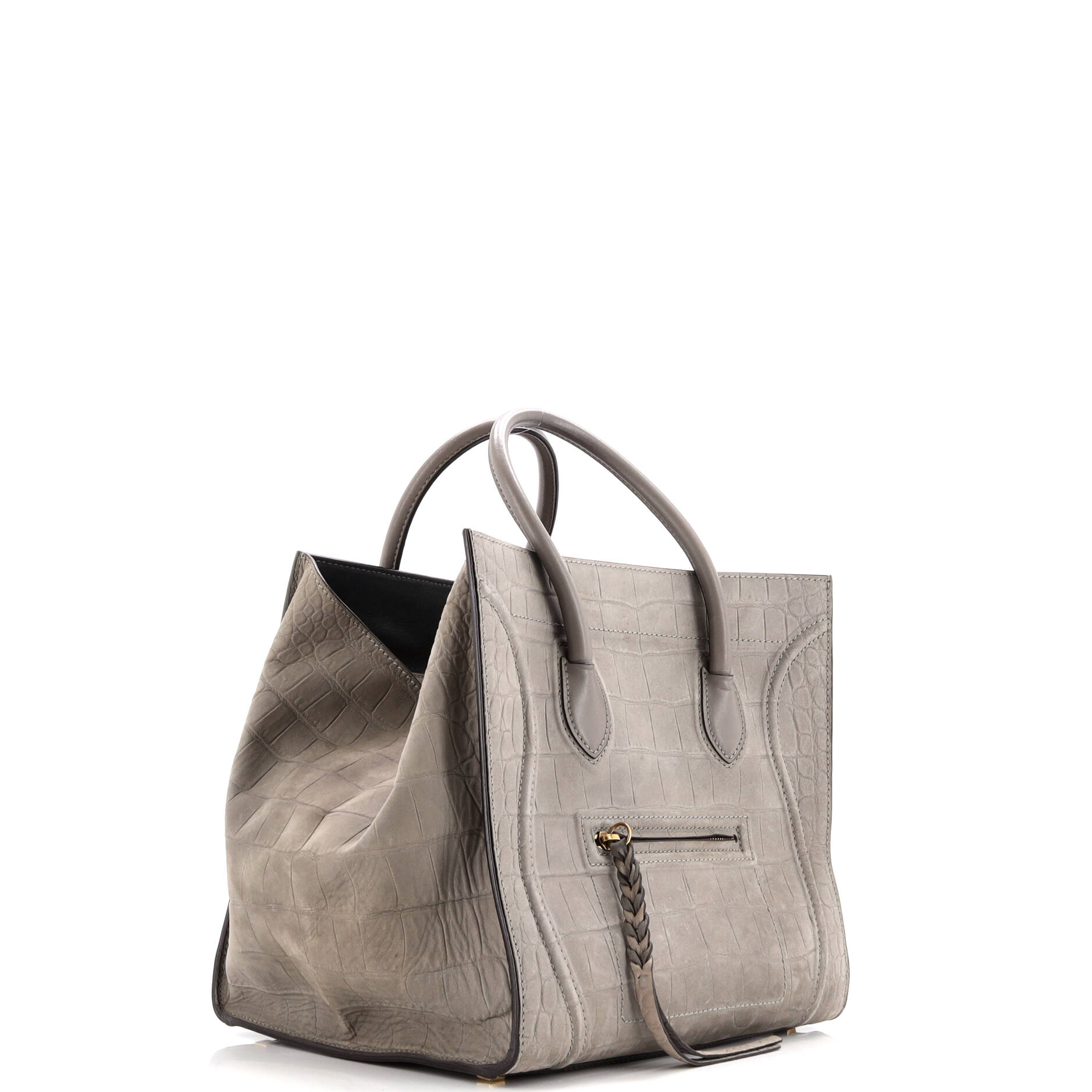 Celine Phantom Bag Crocodile Embossed Nubuck Medium