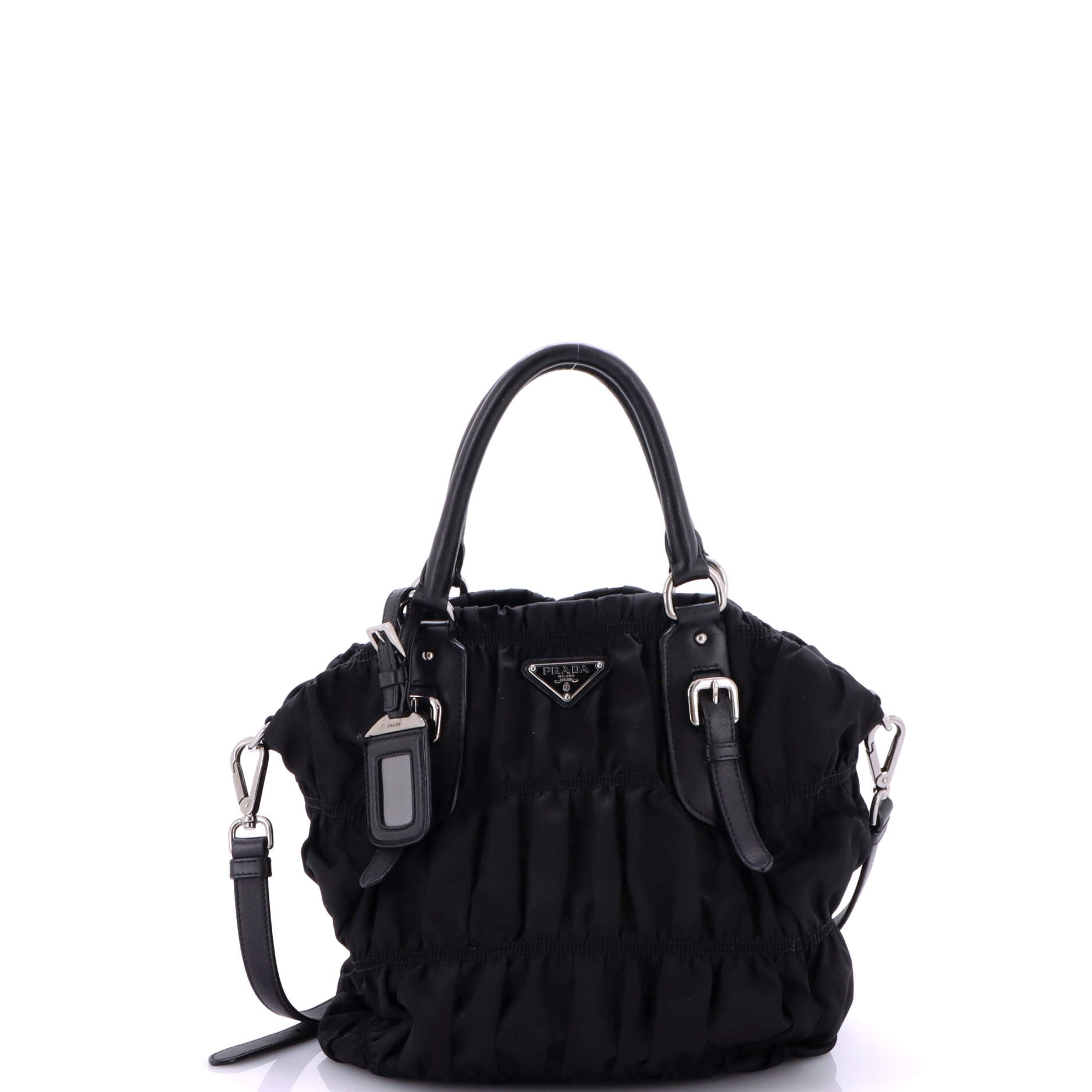 Prada Gaufre Convertible Tote Tessuto Small