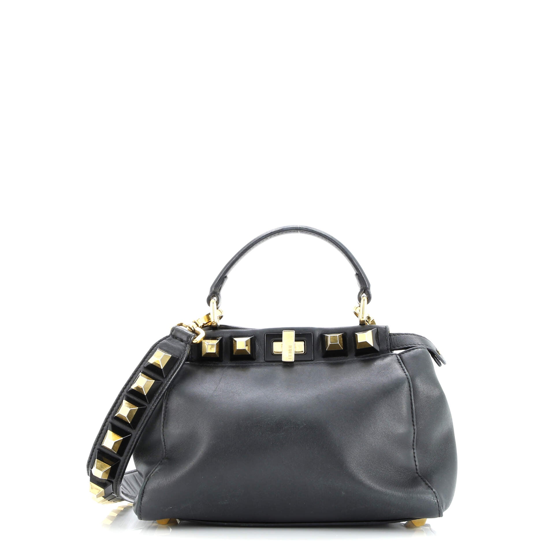 Fendi Peekaboo Bag Leather with Studded Detail Mini