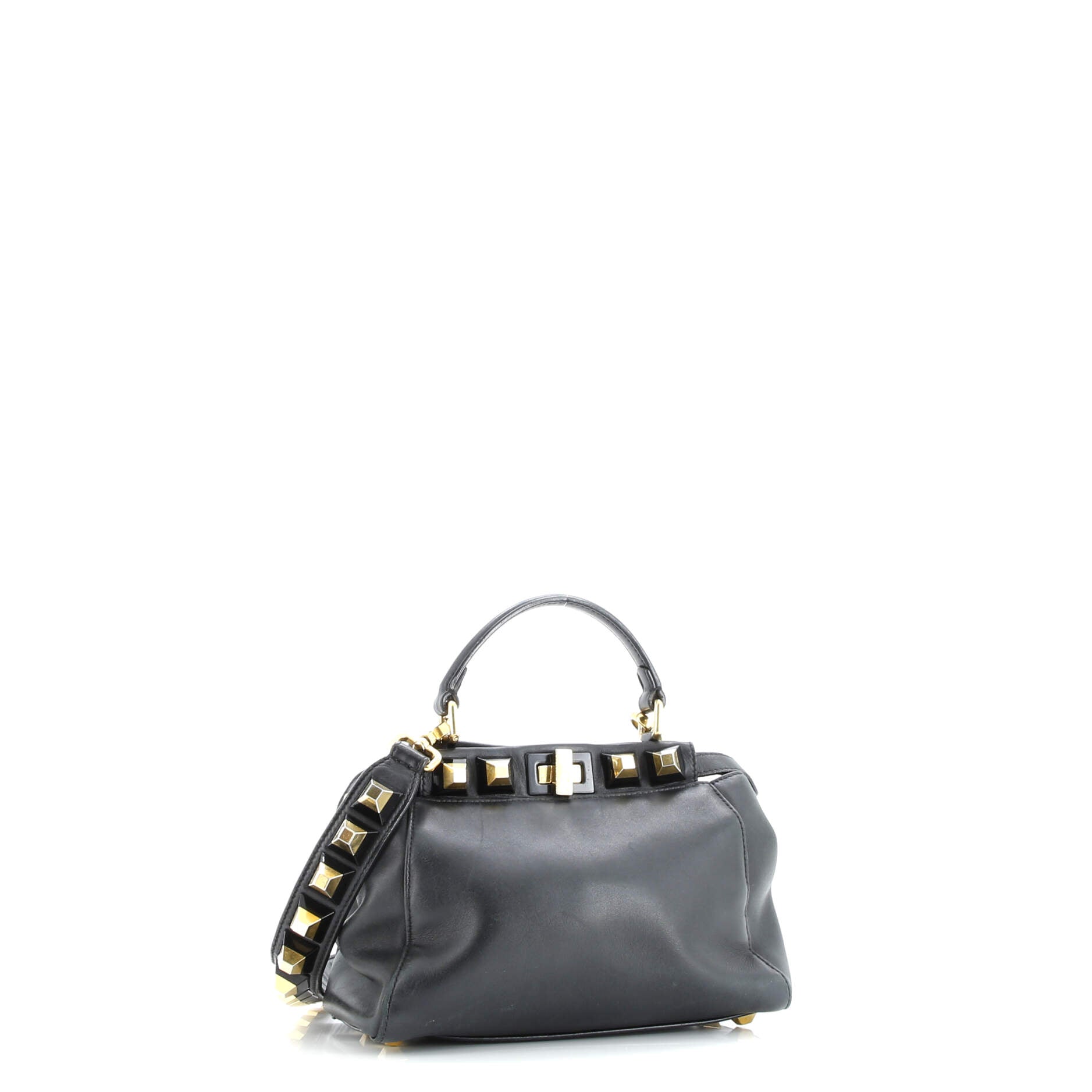 Fendi Peekaboo Bag Leather with Studded Detail Mini