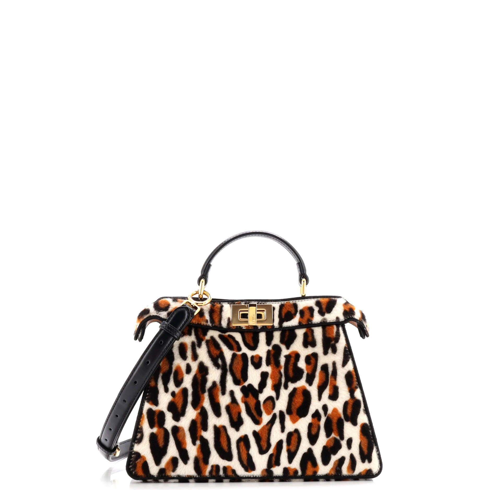 Fendi Peekaboo ISeeU Bag Printed Fur Petite