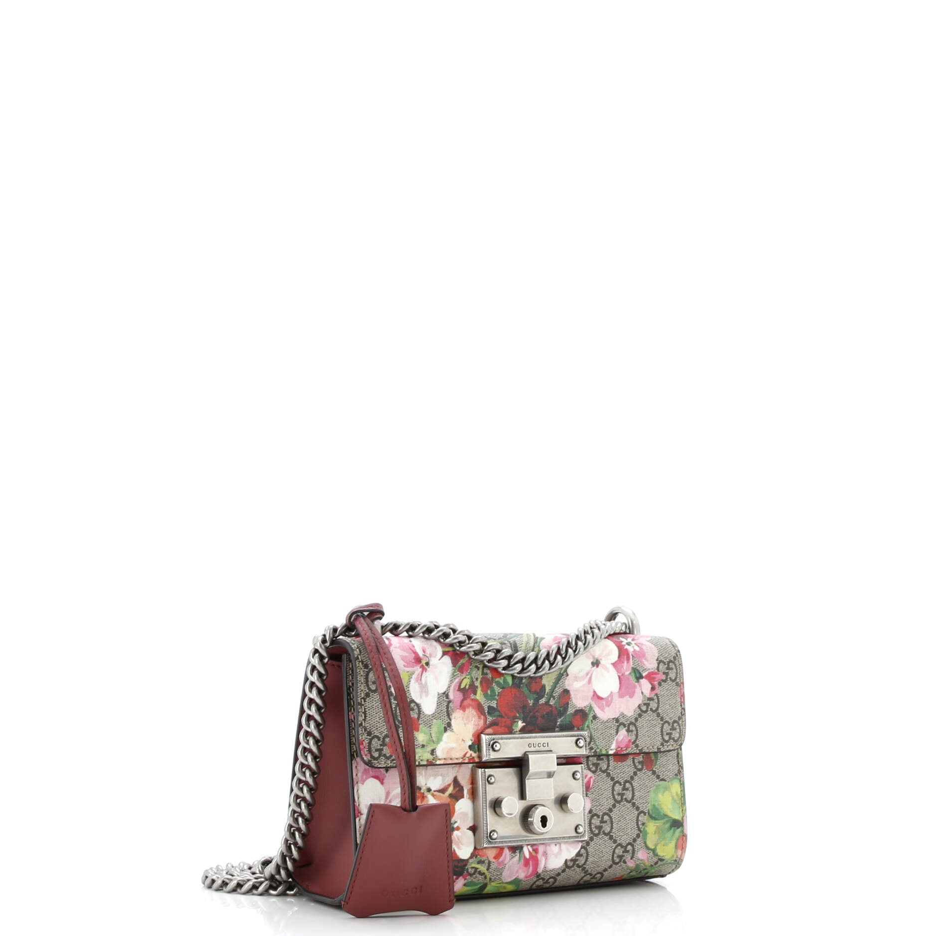 Gucci Padlock Shoulder Bag Blooms Print GG Coated Canvas Small