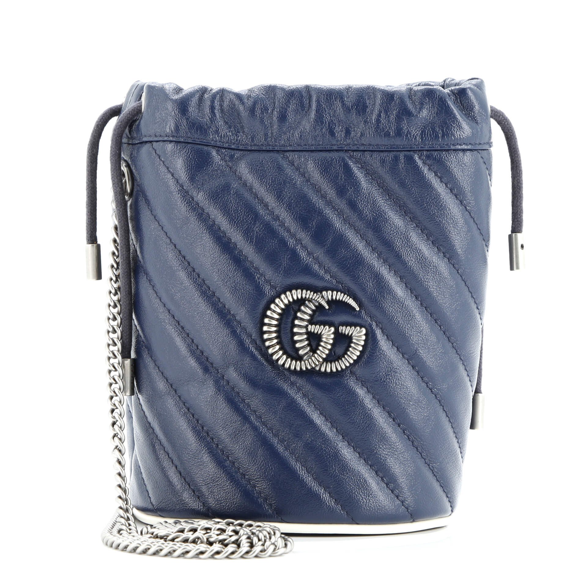 Gucci GG Marmont Bucket Bag Diagonal Quilted Leather Mini