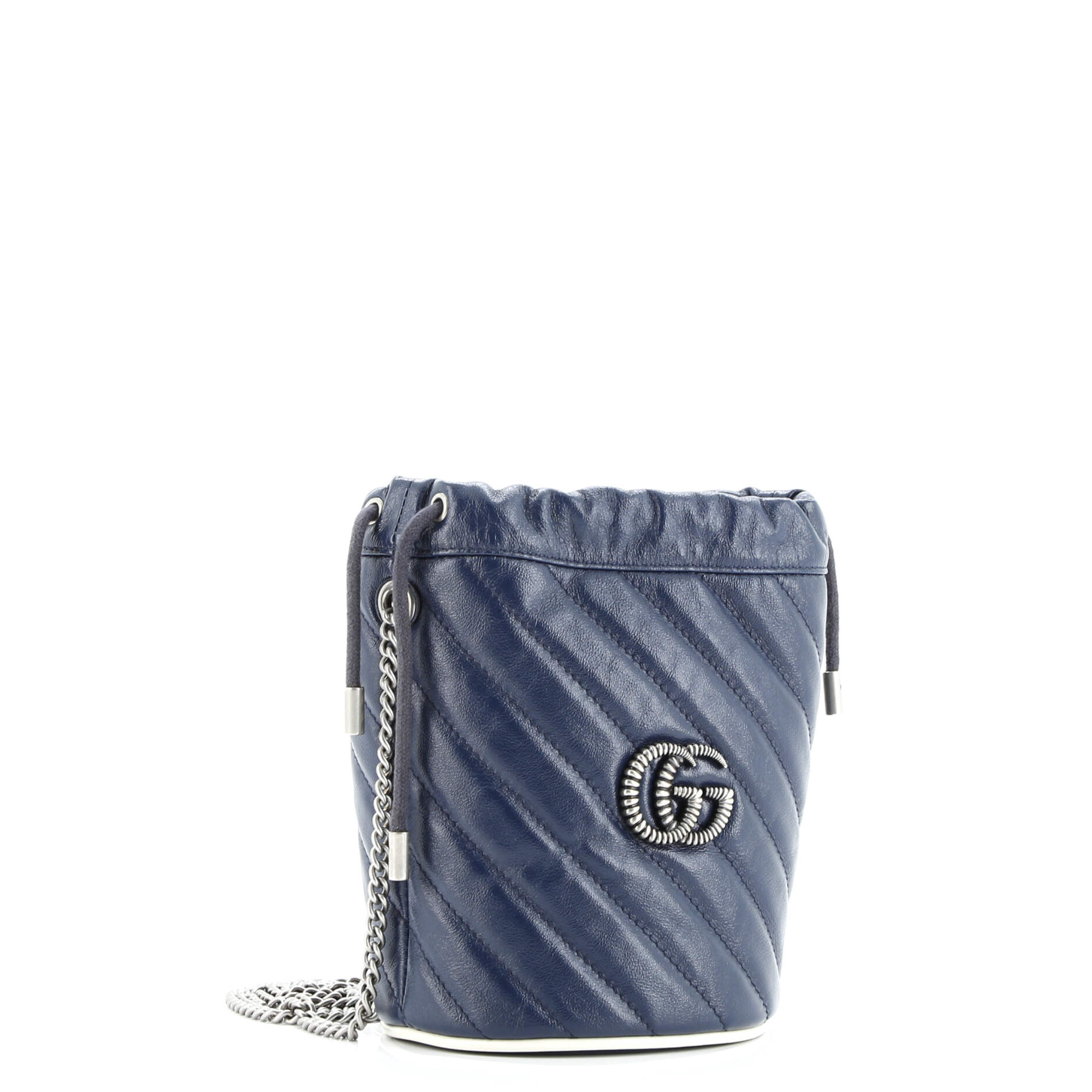 Gucci GG Marmont Bucket Bag Diagonal Quilted Leather Mini