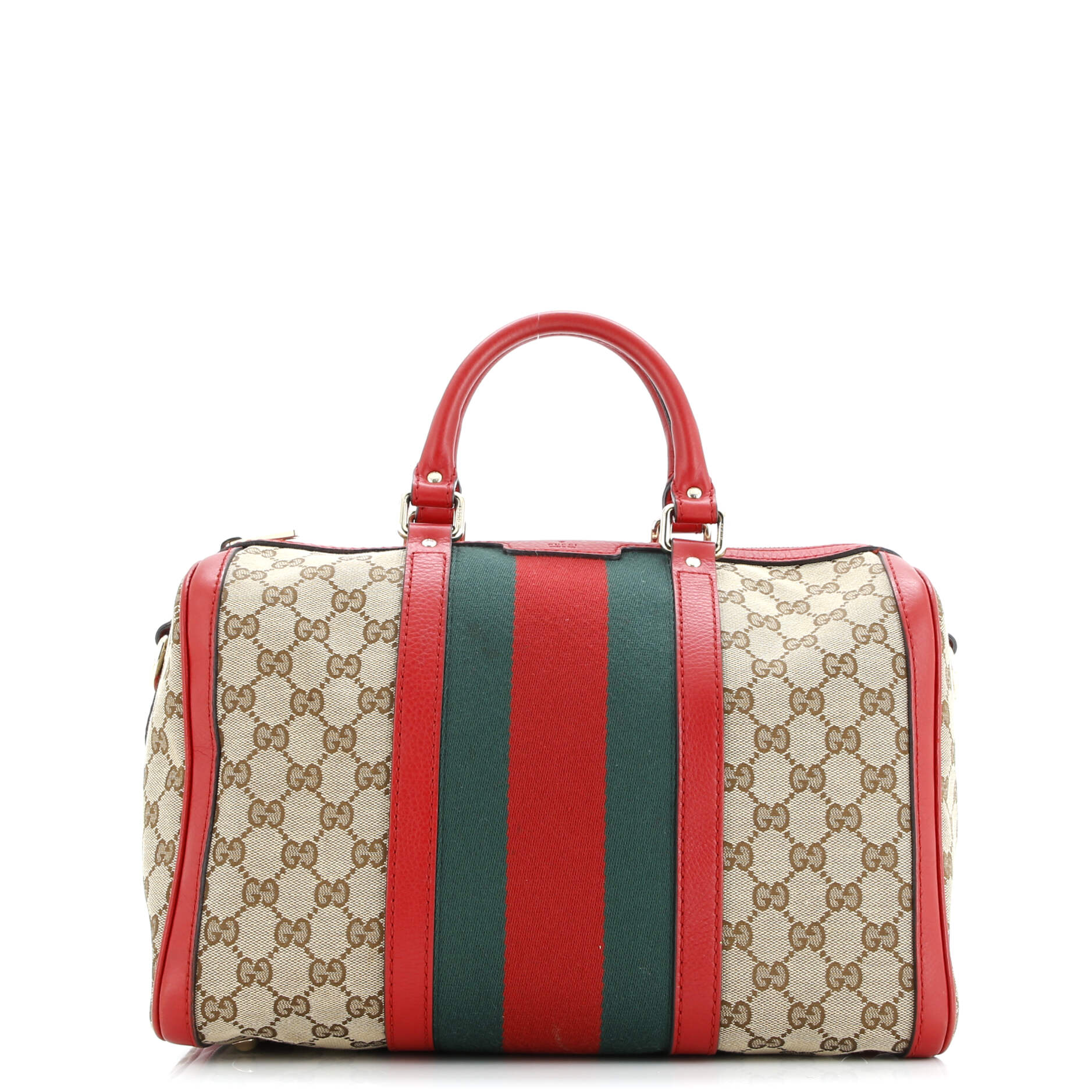 Gucci Vintage Web Boston Bag GG Canvas Medium