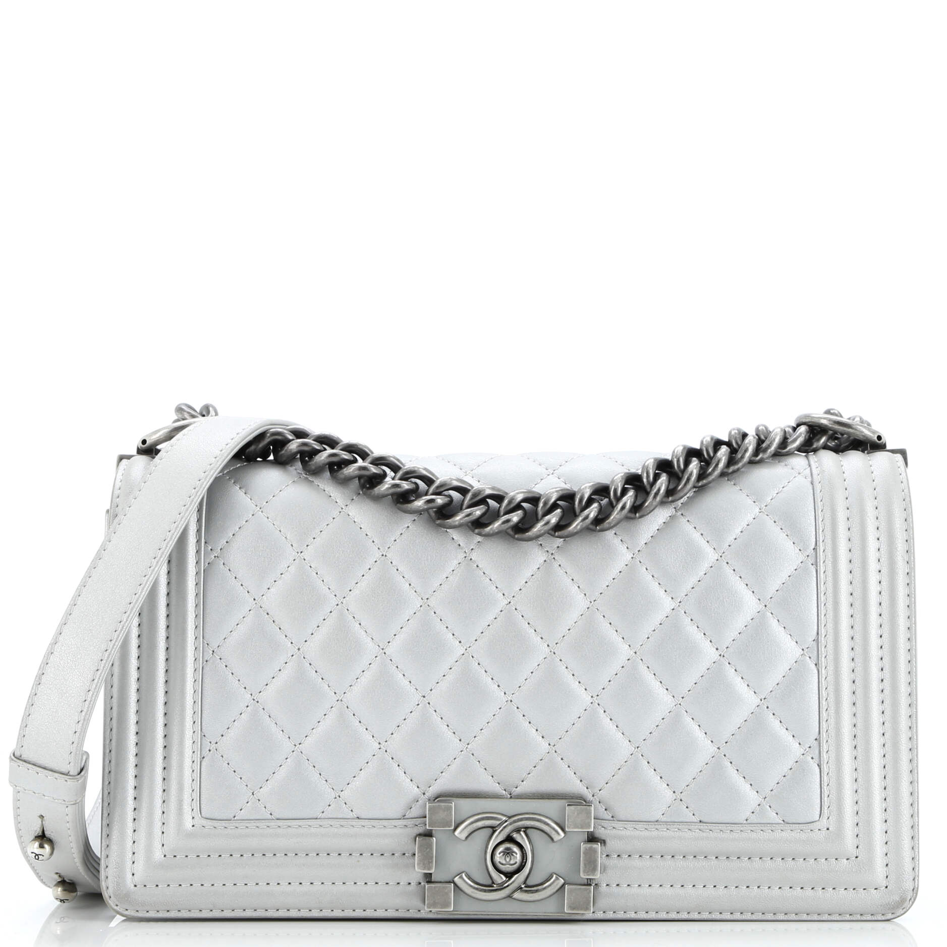 Chanel Boy Flap Bag Quilted Calfskin Old Medium