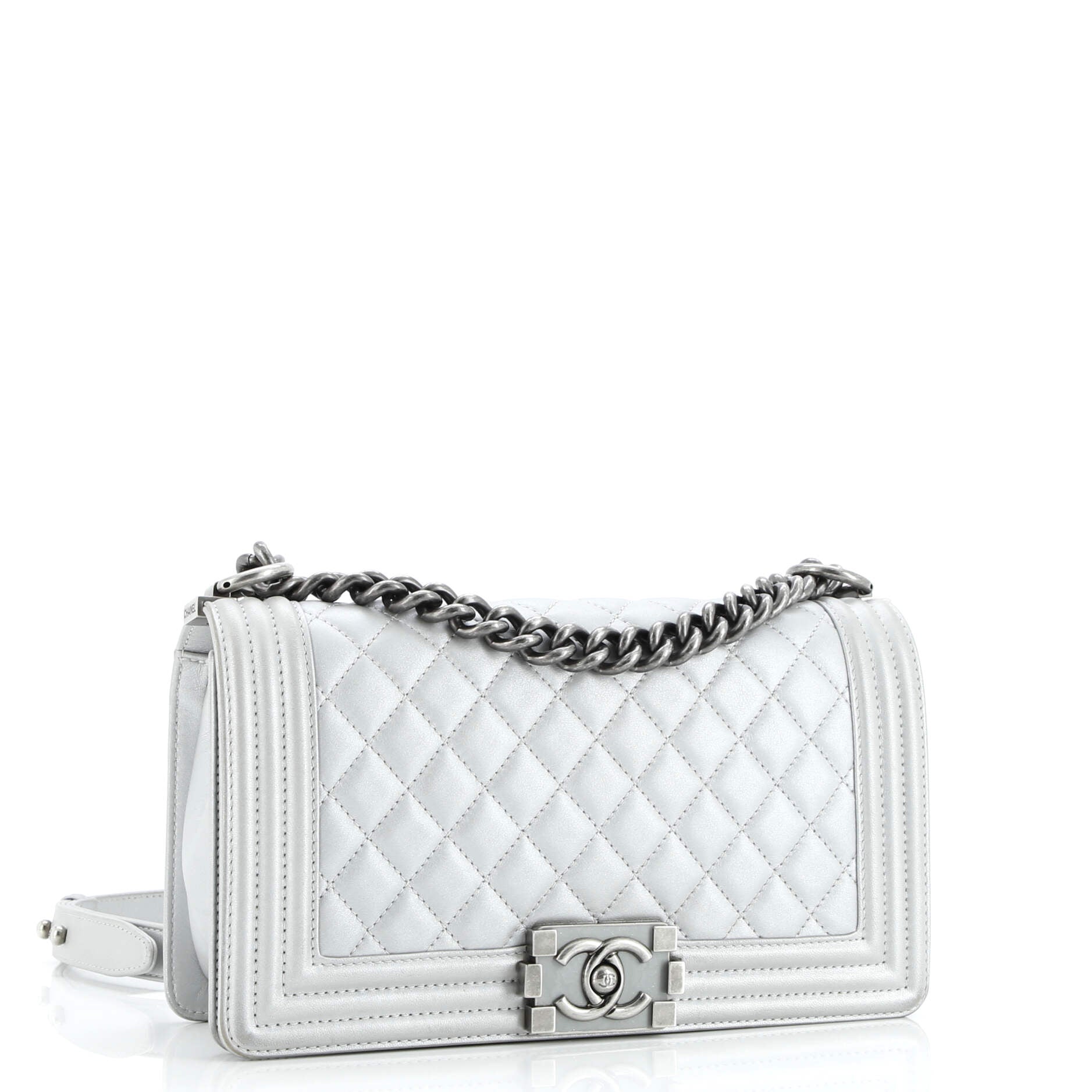 Chanel Boy Flap Bag Quilted Calfskin Old Medium