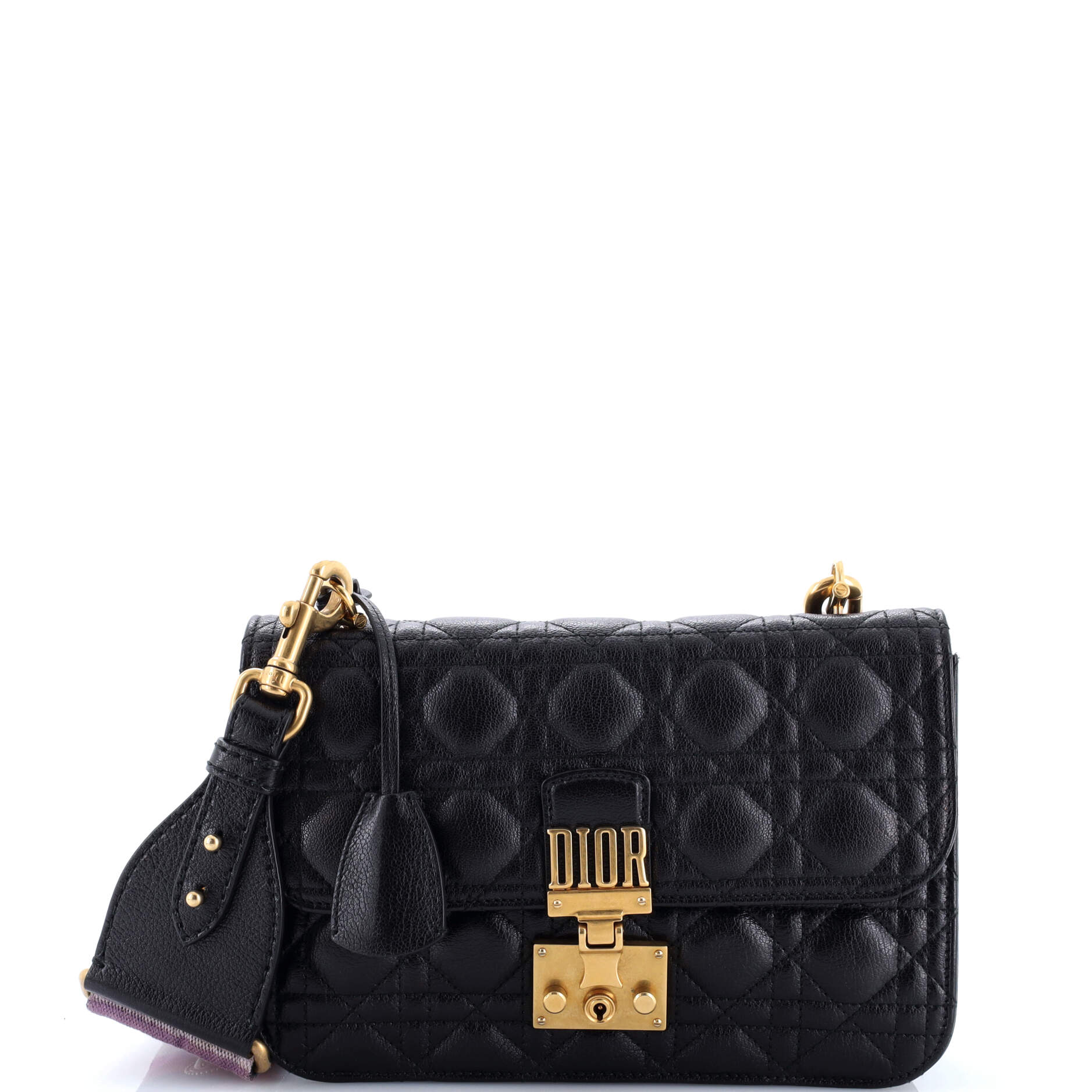 Christian Dior Dioraddict Flap Bag with Strap Cannage Quilt Lambskin Medium