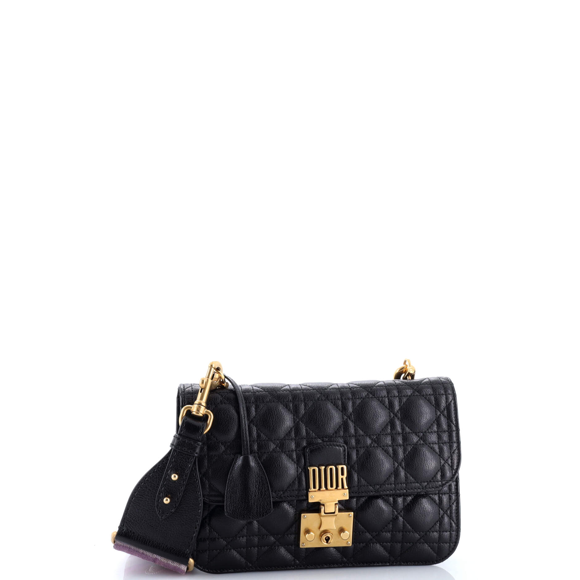 Christian Dior Dioraddict Flap Bag with Strap Cannage Quilt Lambskin Medium