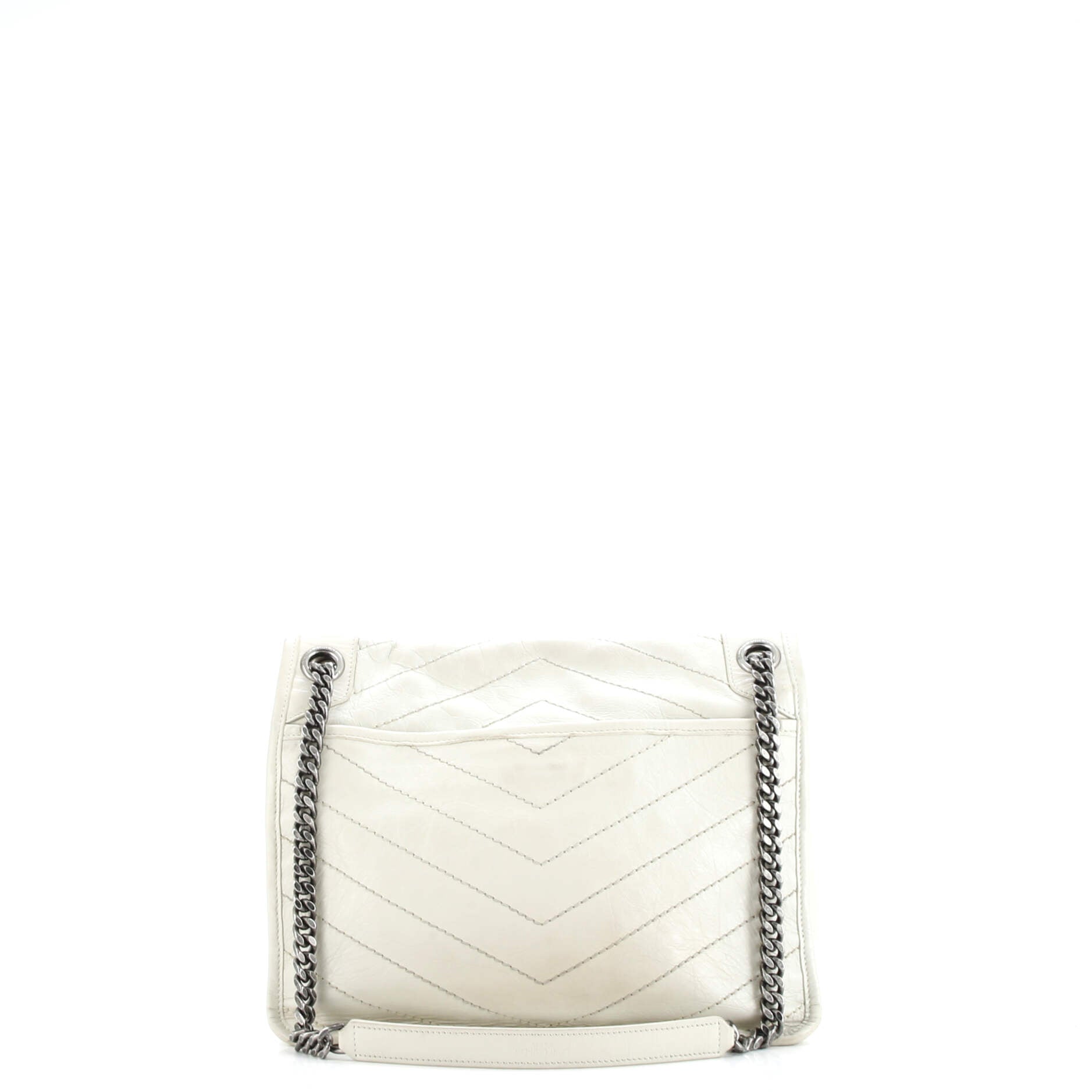 Saint Laurent Niki Chain Flap Bag Matelasse Chevron Leather Medium