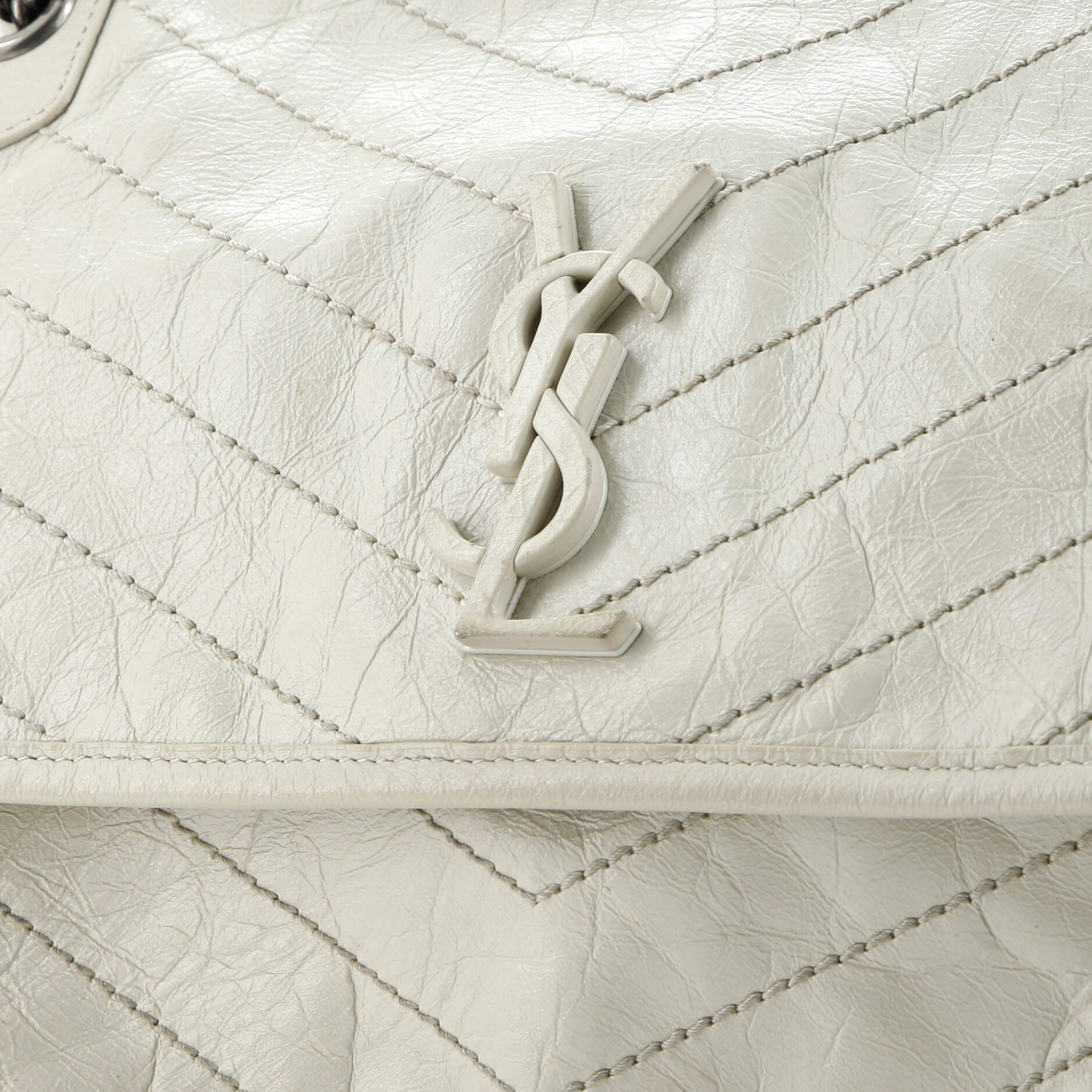 Saint Laurent Niki Chain Flap Bag Matelasse Chevron Leather Medium