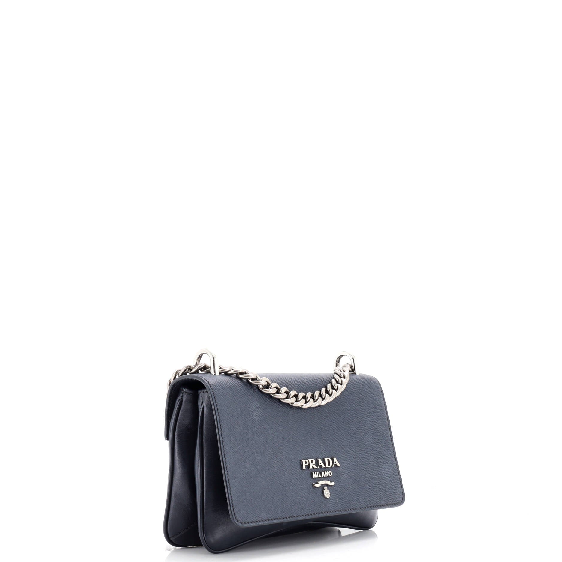 Prada Chain Flap Crossbody Bag Saffiano and Soft Calf Small