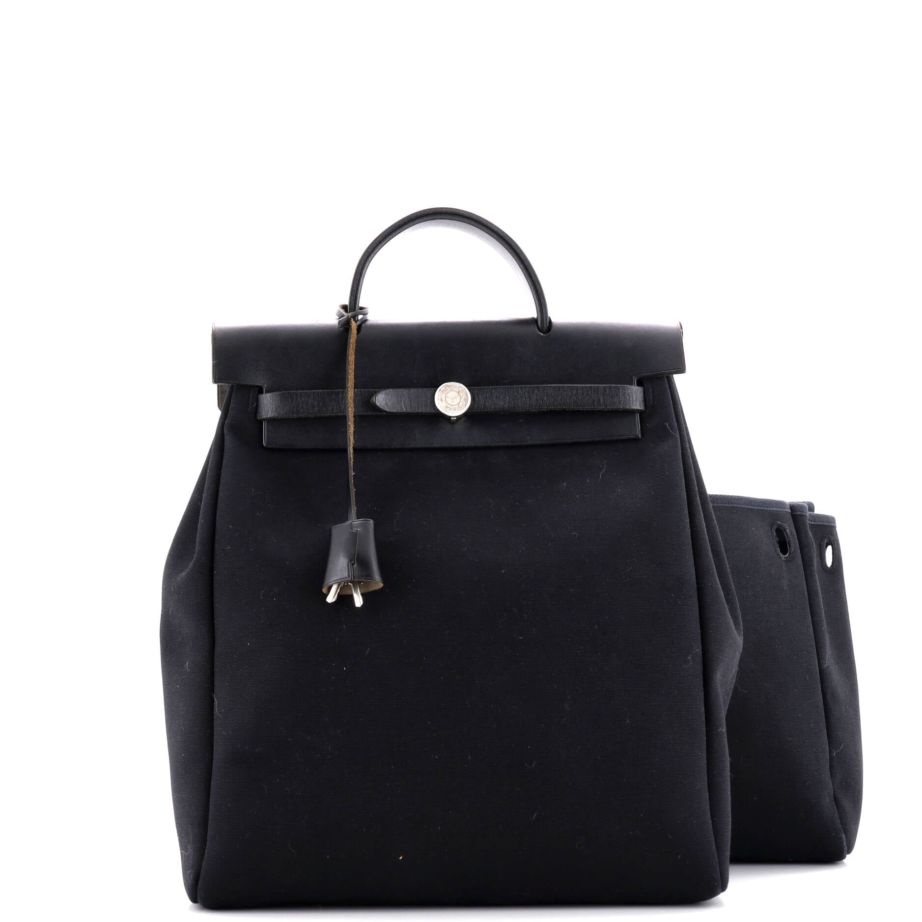 Hermes Herbag A Dos Zip Backpack Toile and Leather