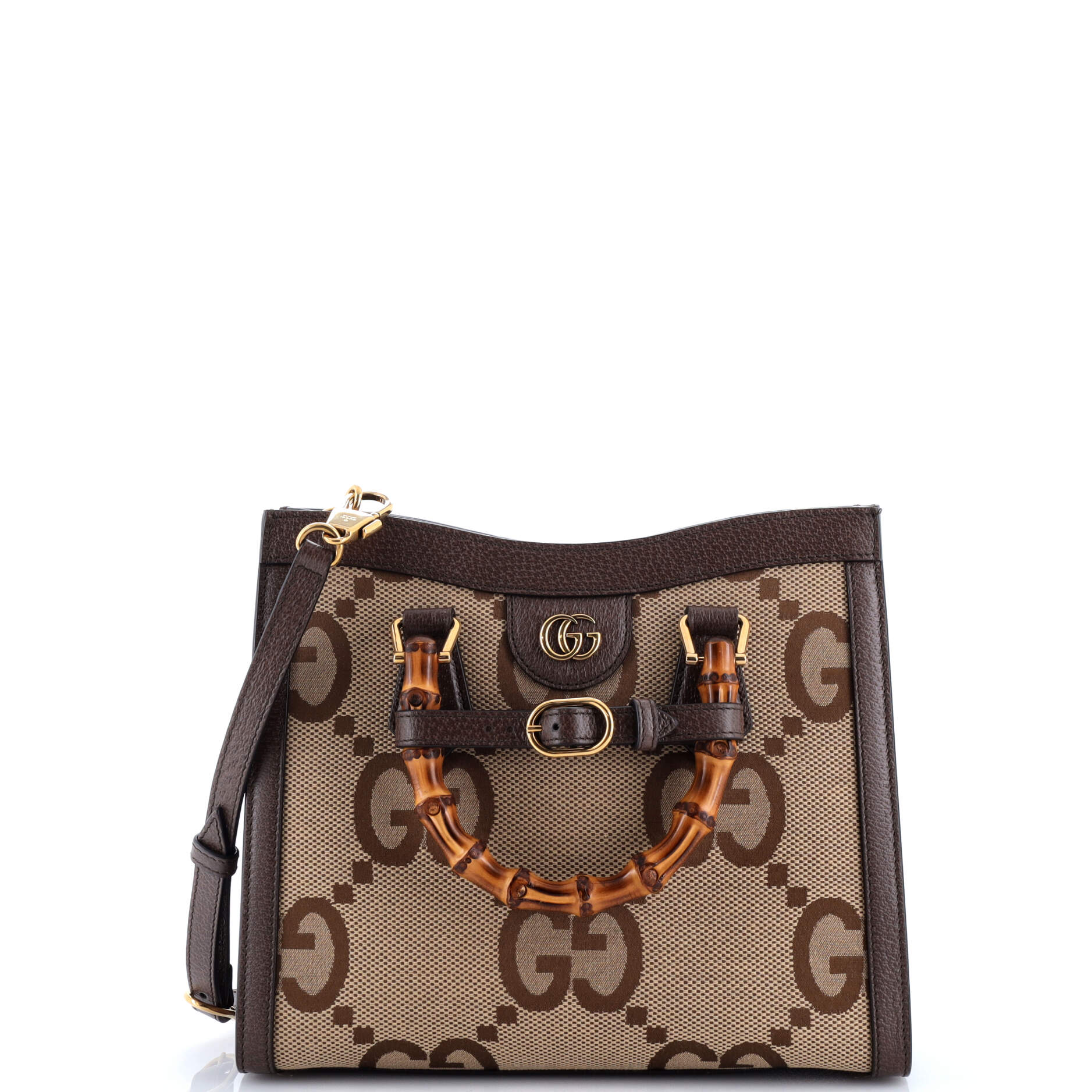 Gucci Diana NM Bamboo Handle Tote Jumbo GG Canvas Small
