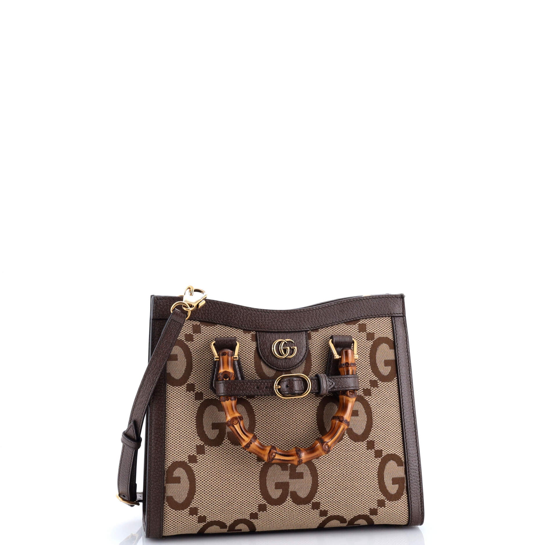 Gucci Diana NM Bamboo Handle Tote Jumbo GG Canvas Small