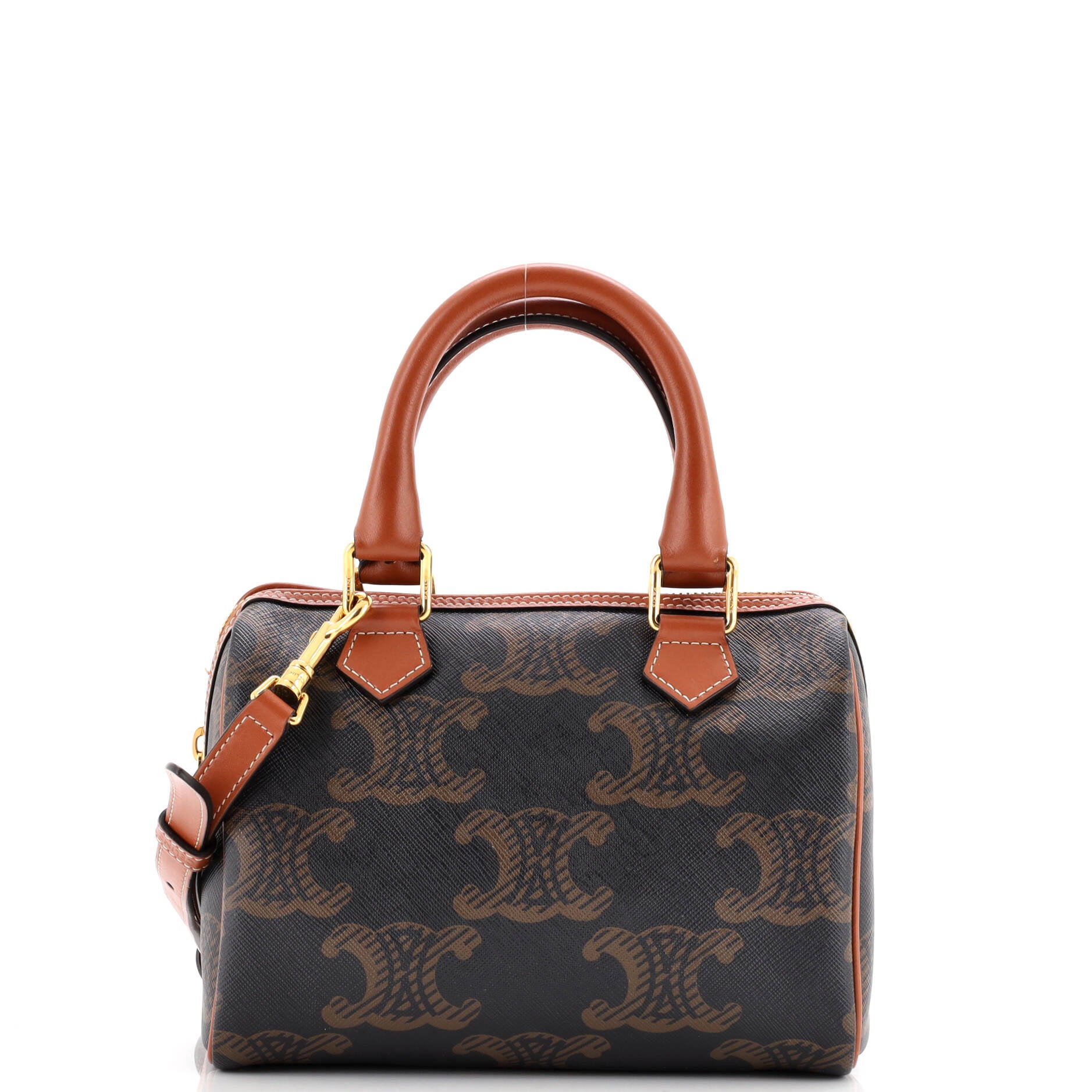 Celine Boston Bag Triomphe XL Coated Canvas Small