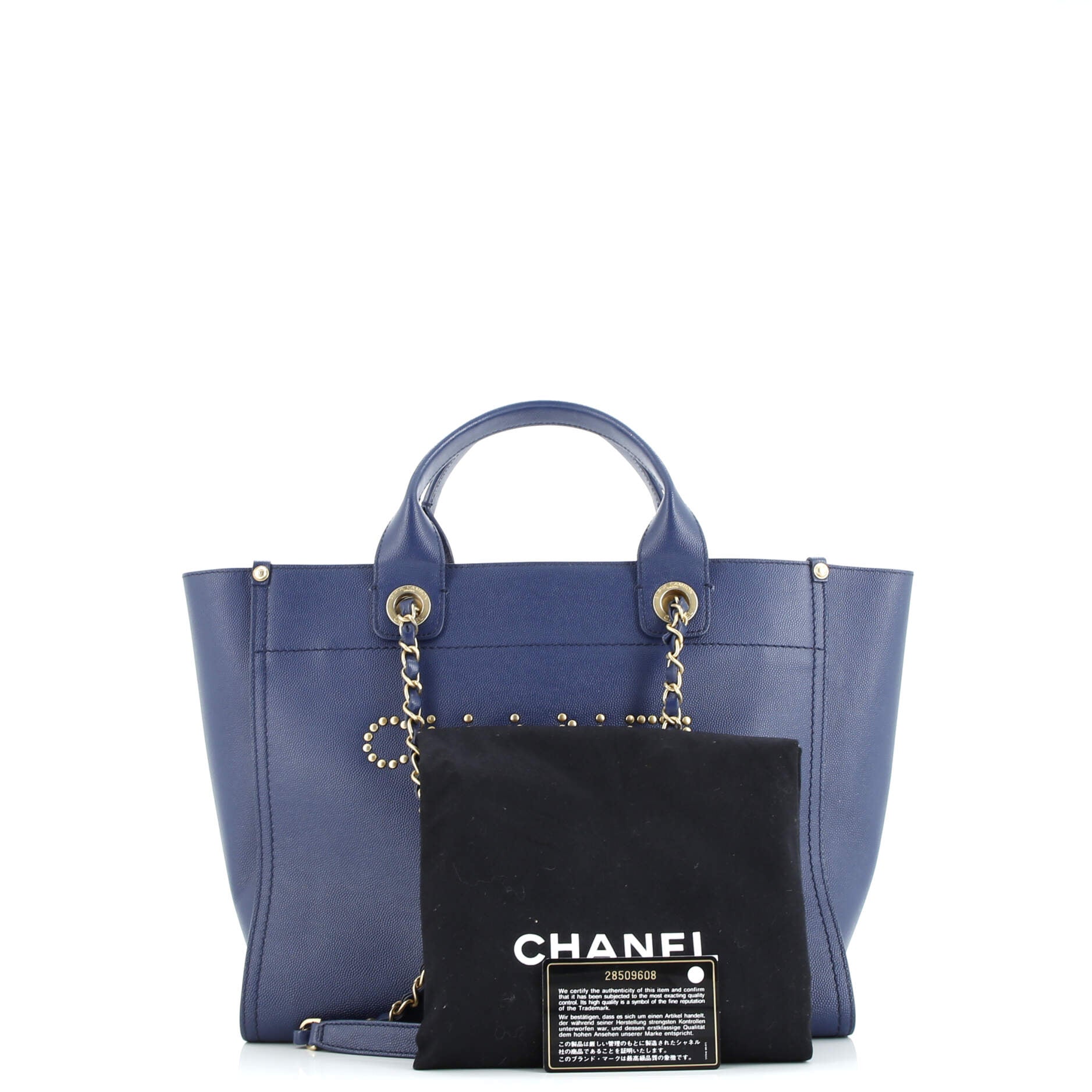 Chanel Deauville Tote Studded Caviar Small