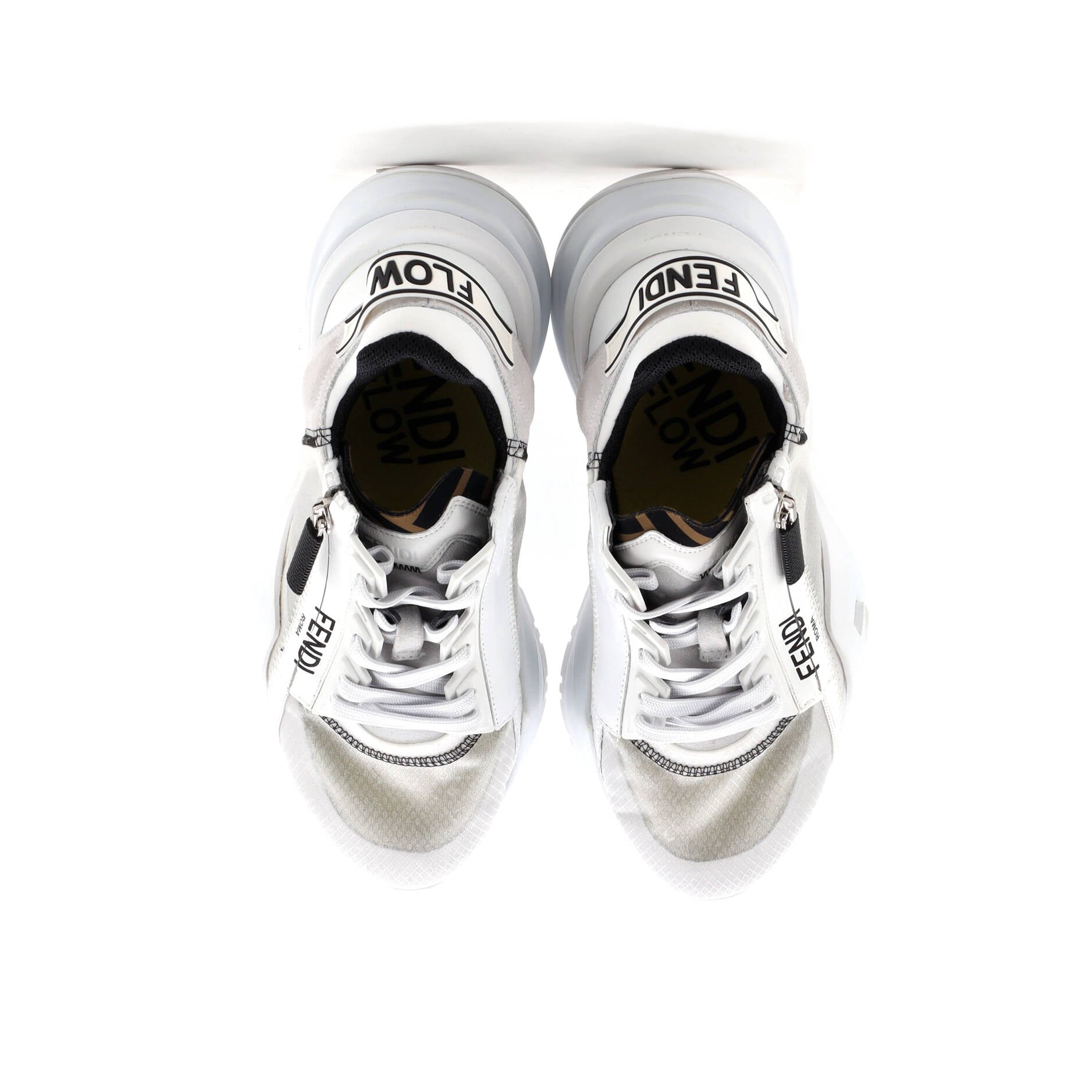 Fendi Women's Flow Low-Top Sneakers Mixed Materials