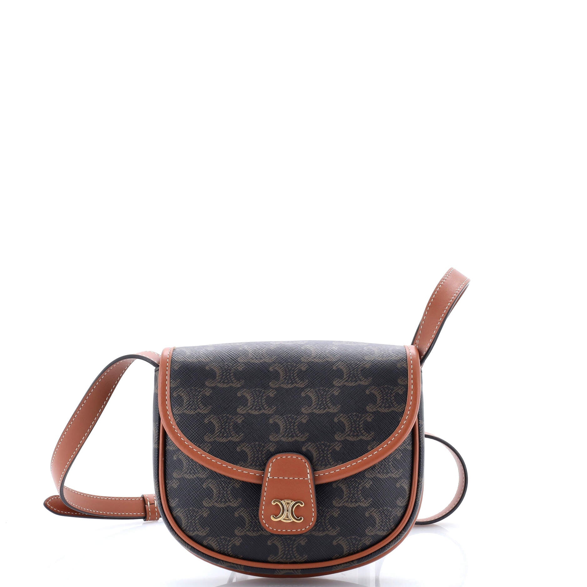 Celine Besace Flap Bag Triomphe Coated Canvas Mini