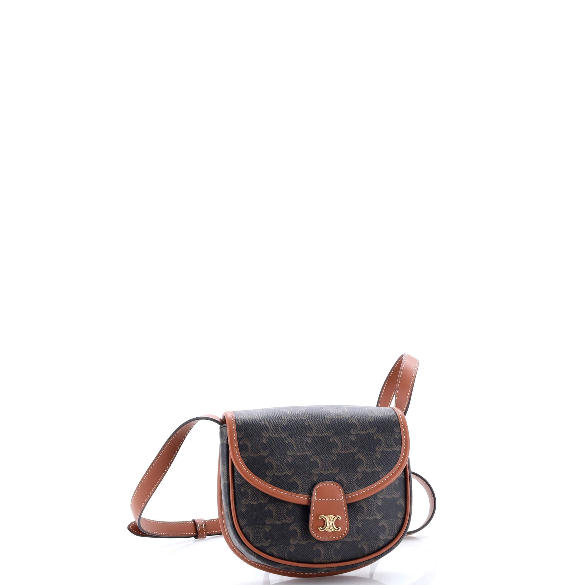 Celine Besace Flap Bag Triomphe Coated Canvas Mini