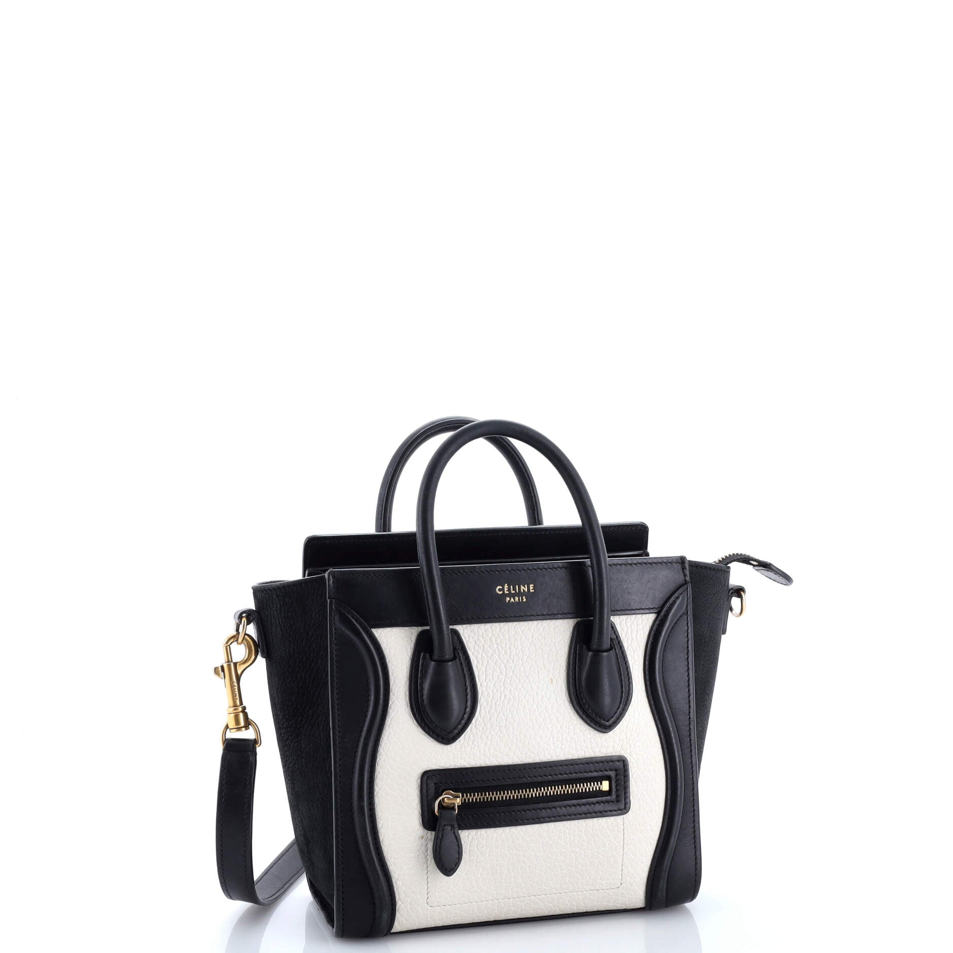 Celine Bicolor Luggage Bag Grainy Leather Nano