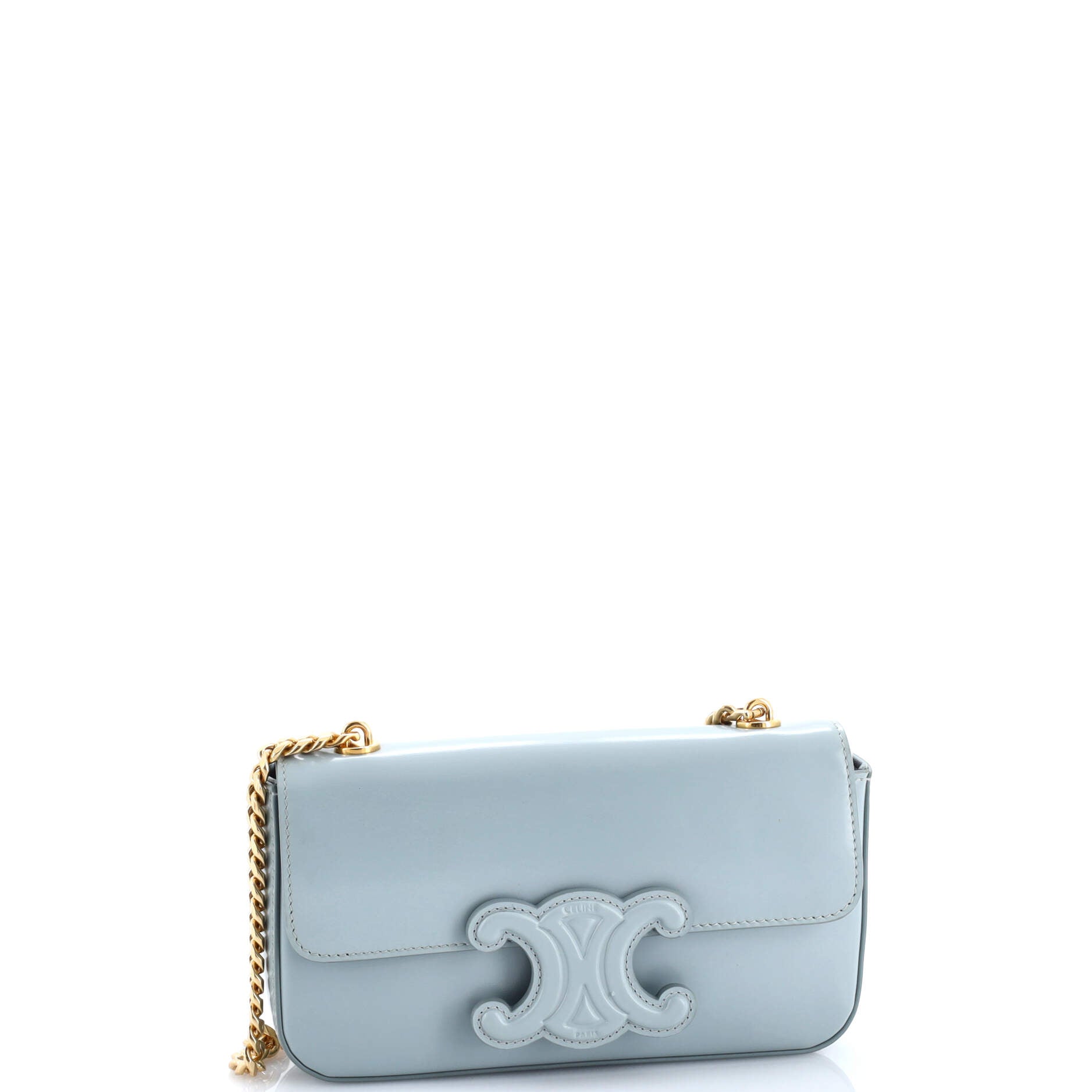 Celine Triomphe Chain Shoulder Bag Leather Small