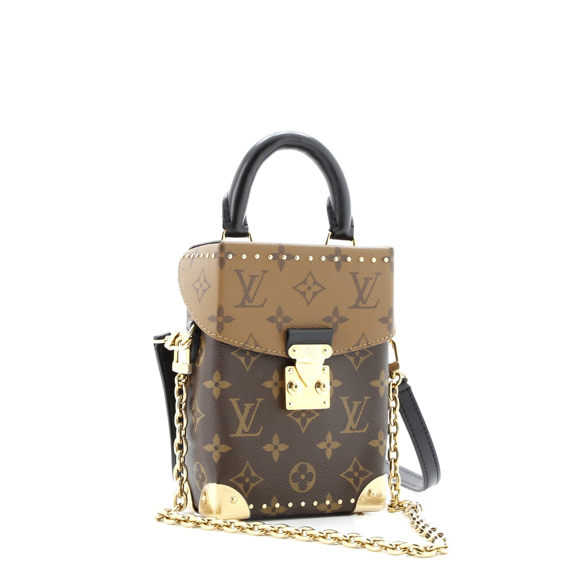 Louis Vuitton Camera Box NM Handbag Studded Reverse Monogram Canvas