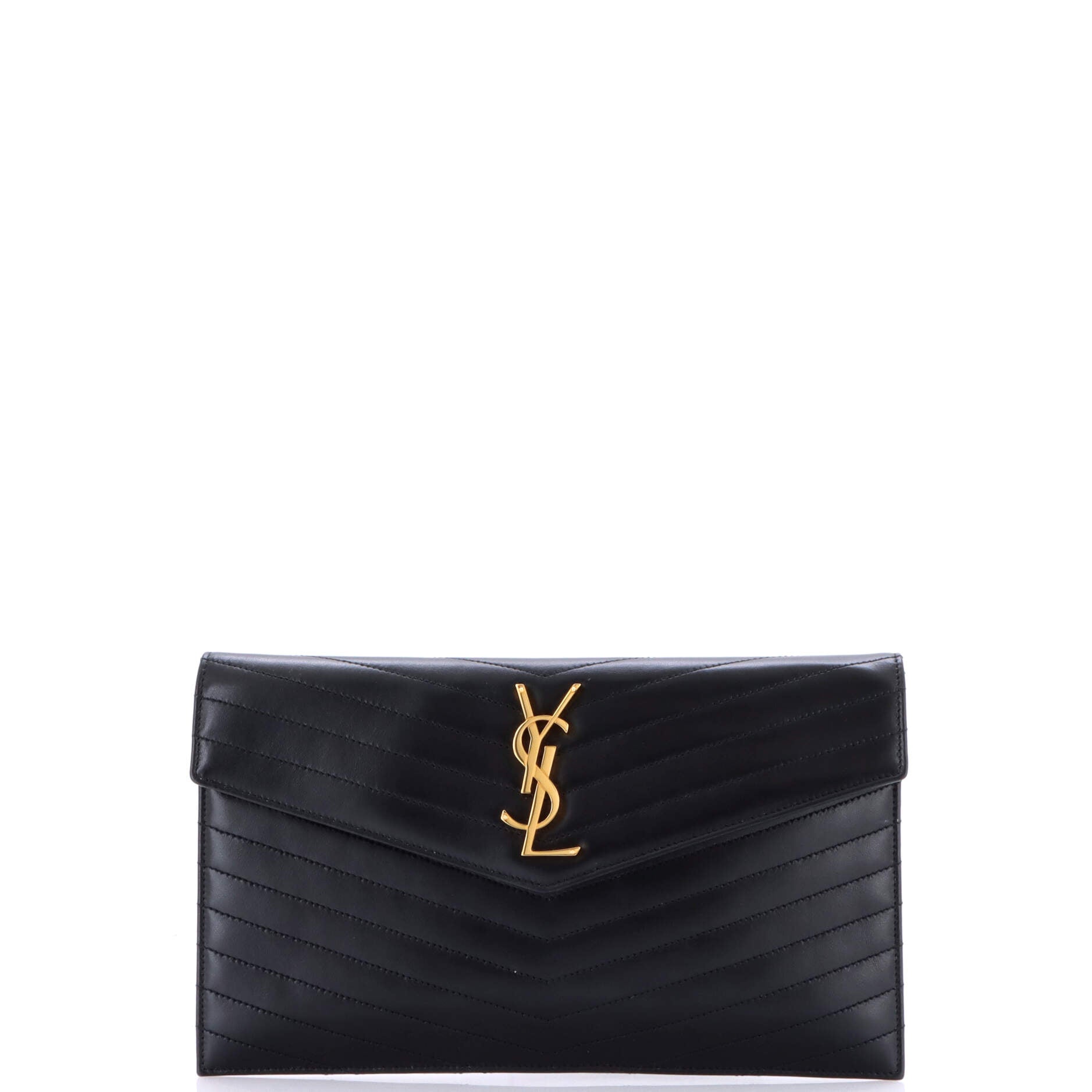 Saint Laurent Uptown Pouch Chevron Leather