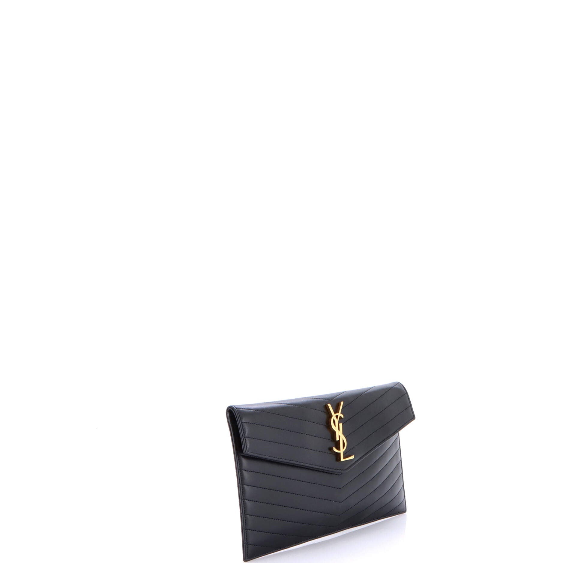 Saint Laurent Uptown Pouch Chevron Leather
