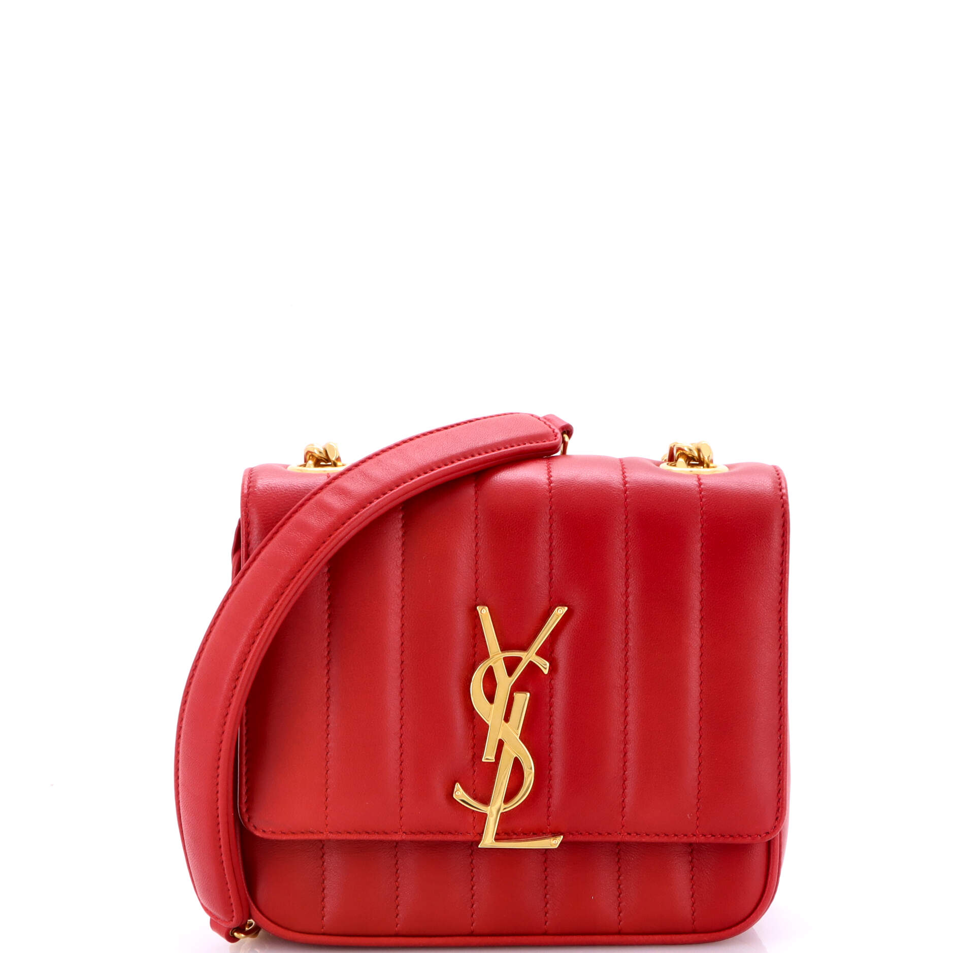 Saint Laurent Vicky Crossbody Bag Vertical Quilted Leather Small