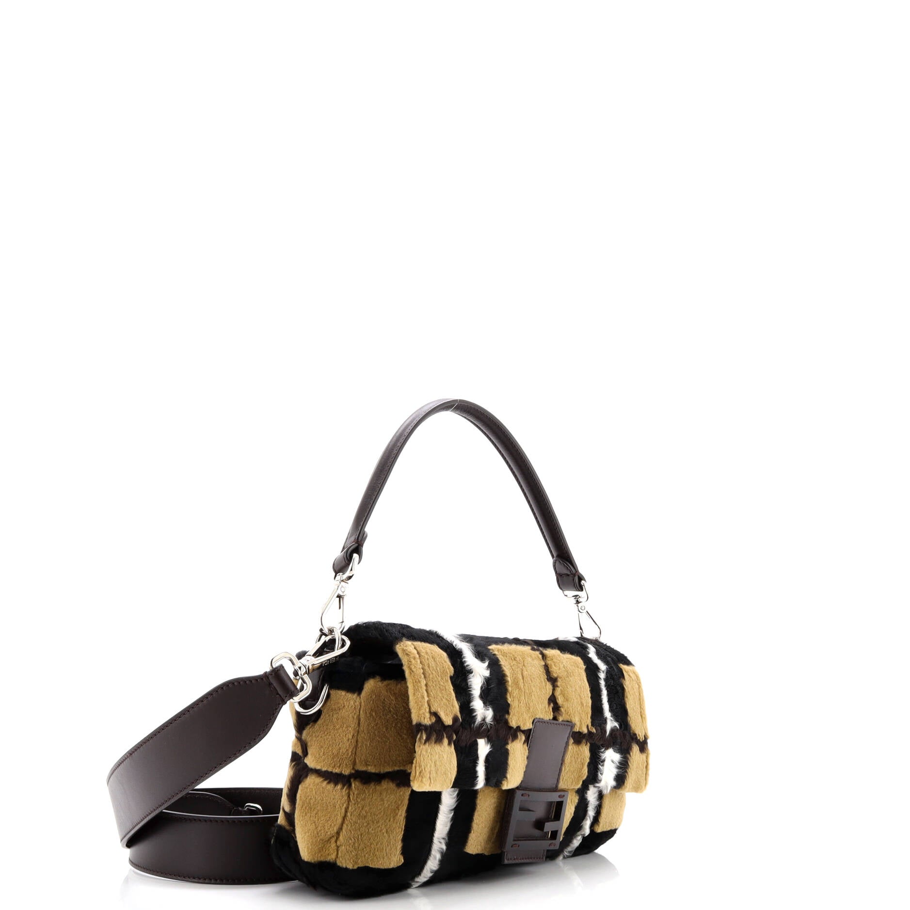 Fendi Baguette NM Bag Mink with Suede and Leather Medium