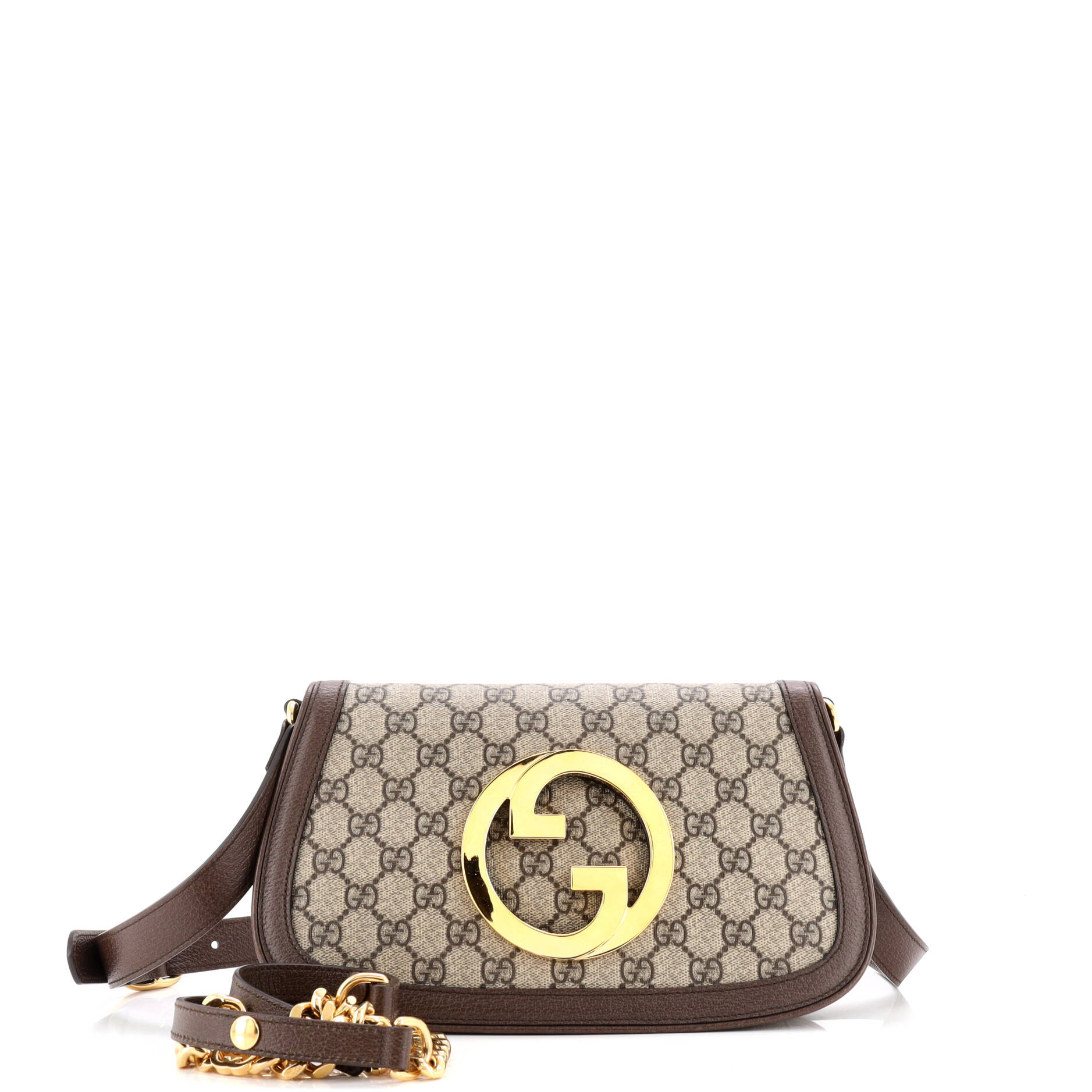 Gucci Blondie NM Chain Flap Bag GG Coated Canvas Small