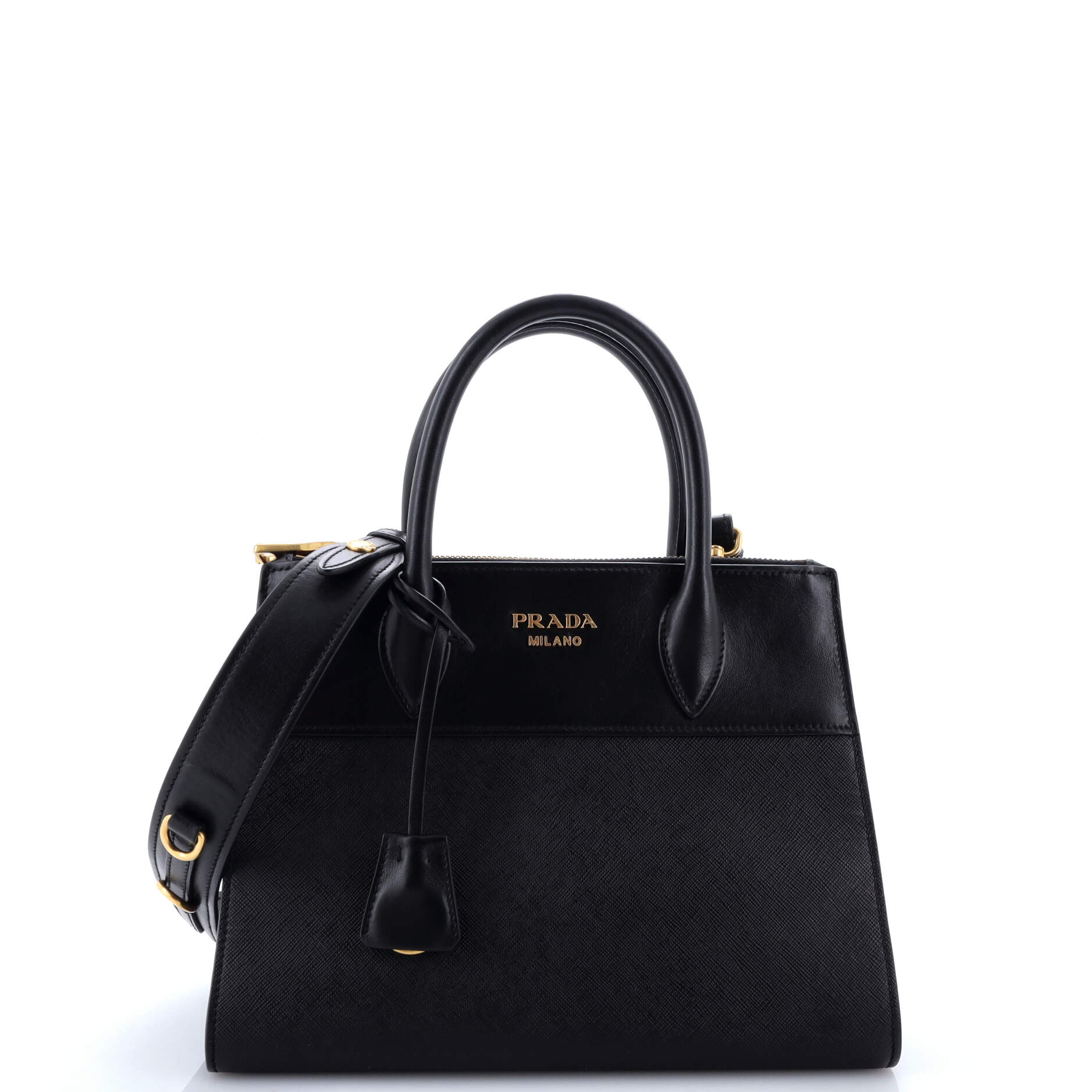 Prada Paradigme Tote Saffiano with City Calf Small