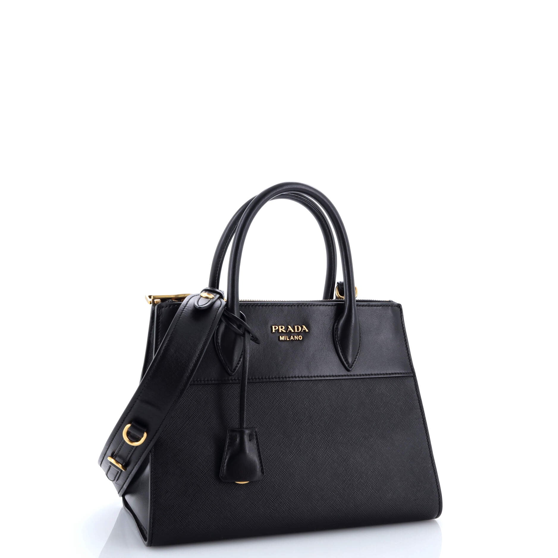 Prada Paradigme Tote Saffiano with City Calf Small