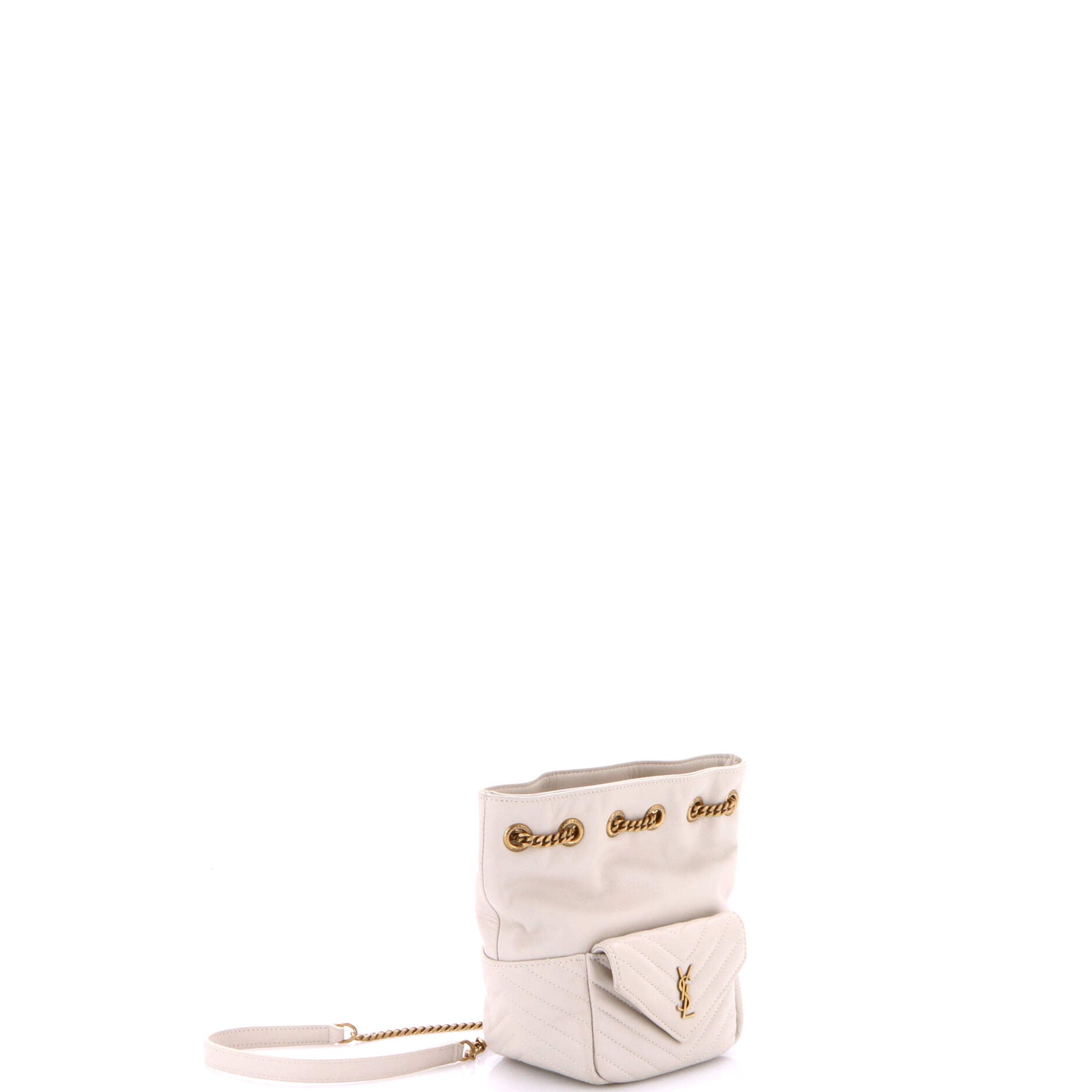 Saint Laurent Joe Bucket Bag Matelasse Chevron Leather Mini