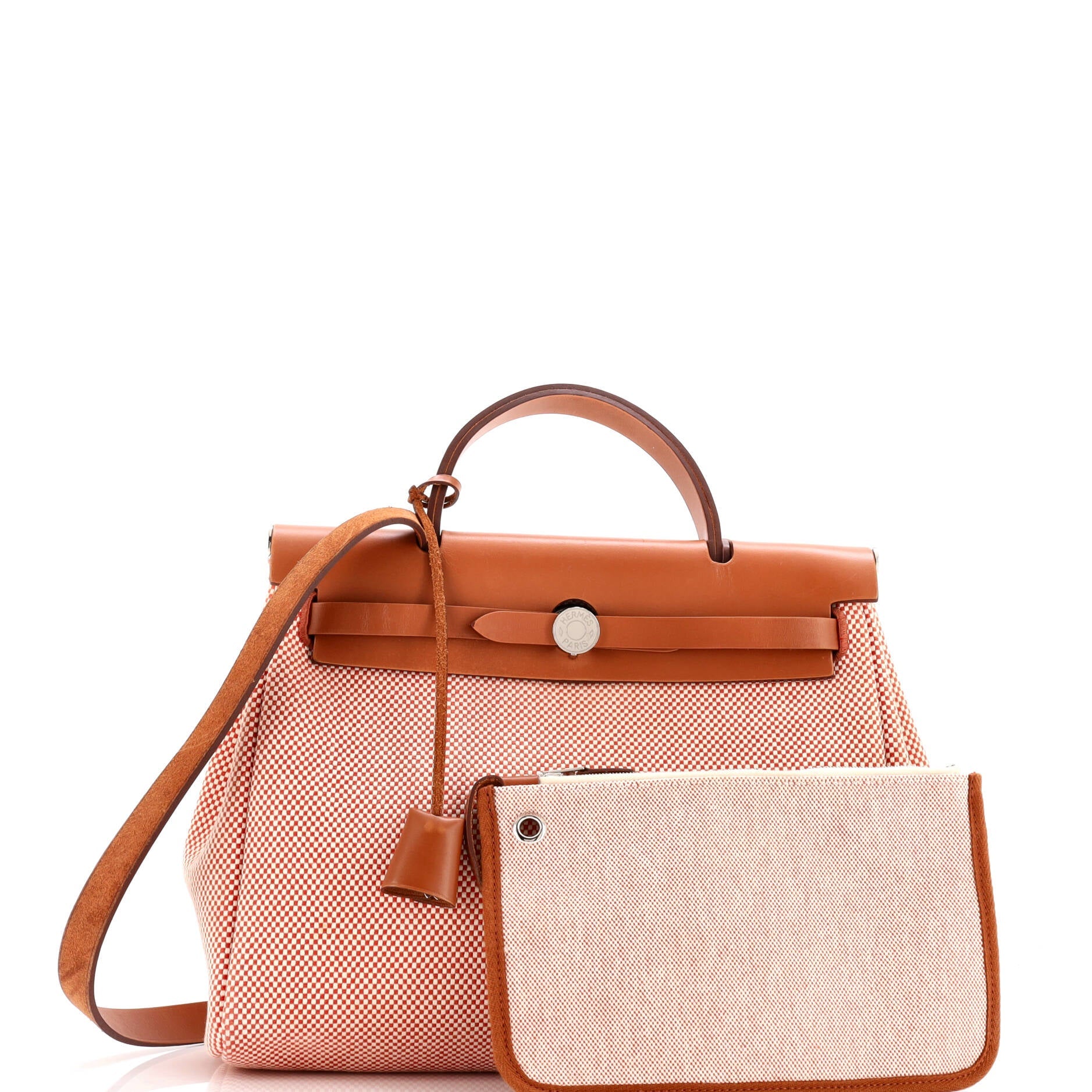 Hermes Herbag Zip Criss Viking Toile and Leather 31