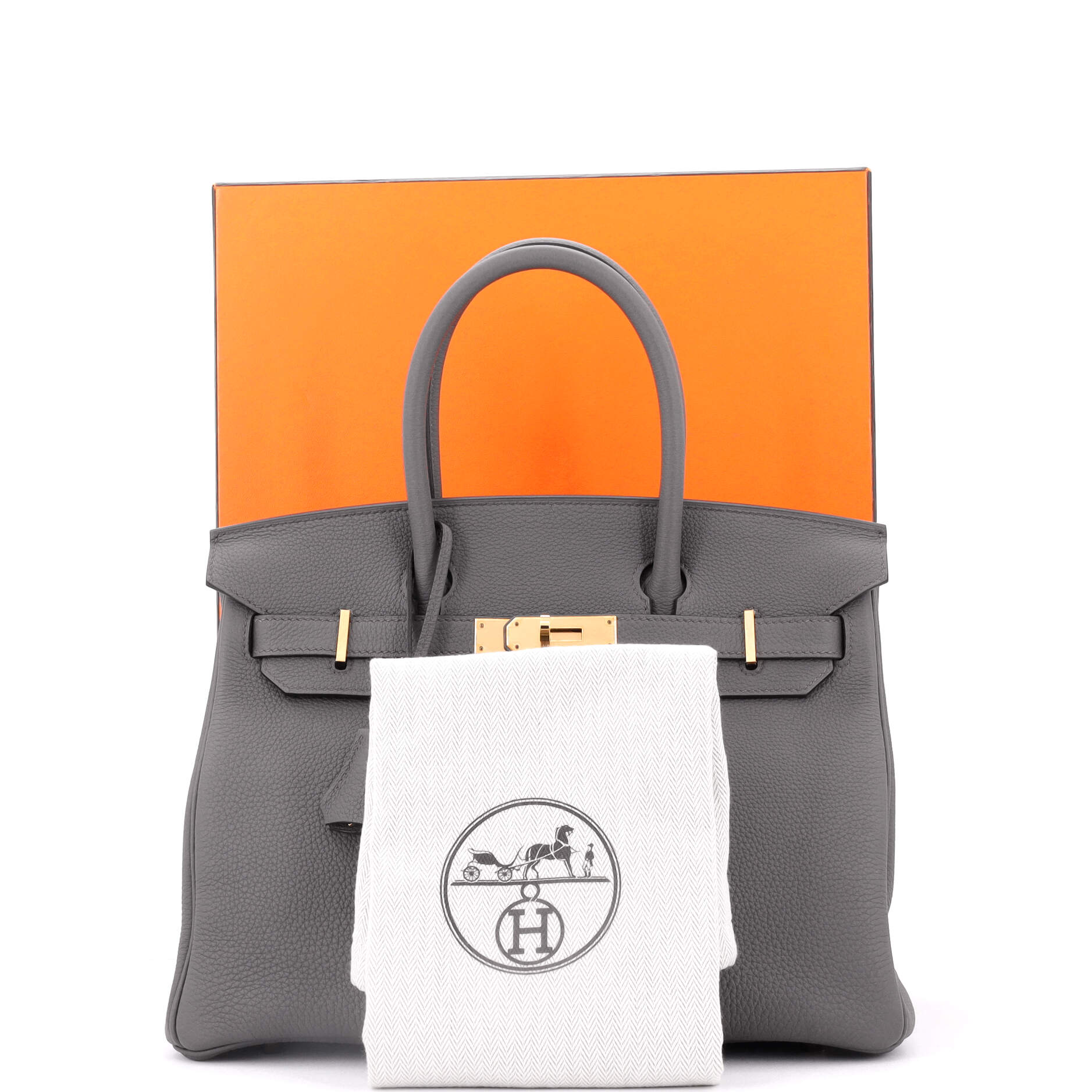 Hermes Birkin Handbag Grey Togo with Rose Gold Hardware 30