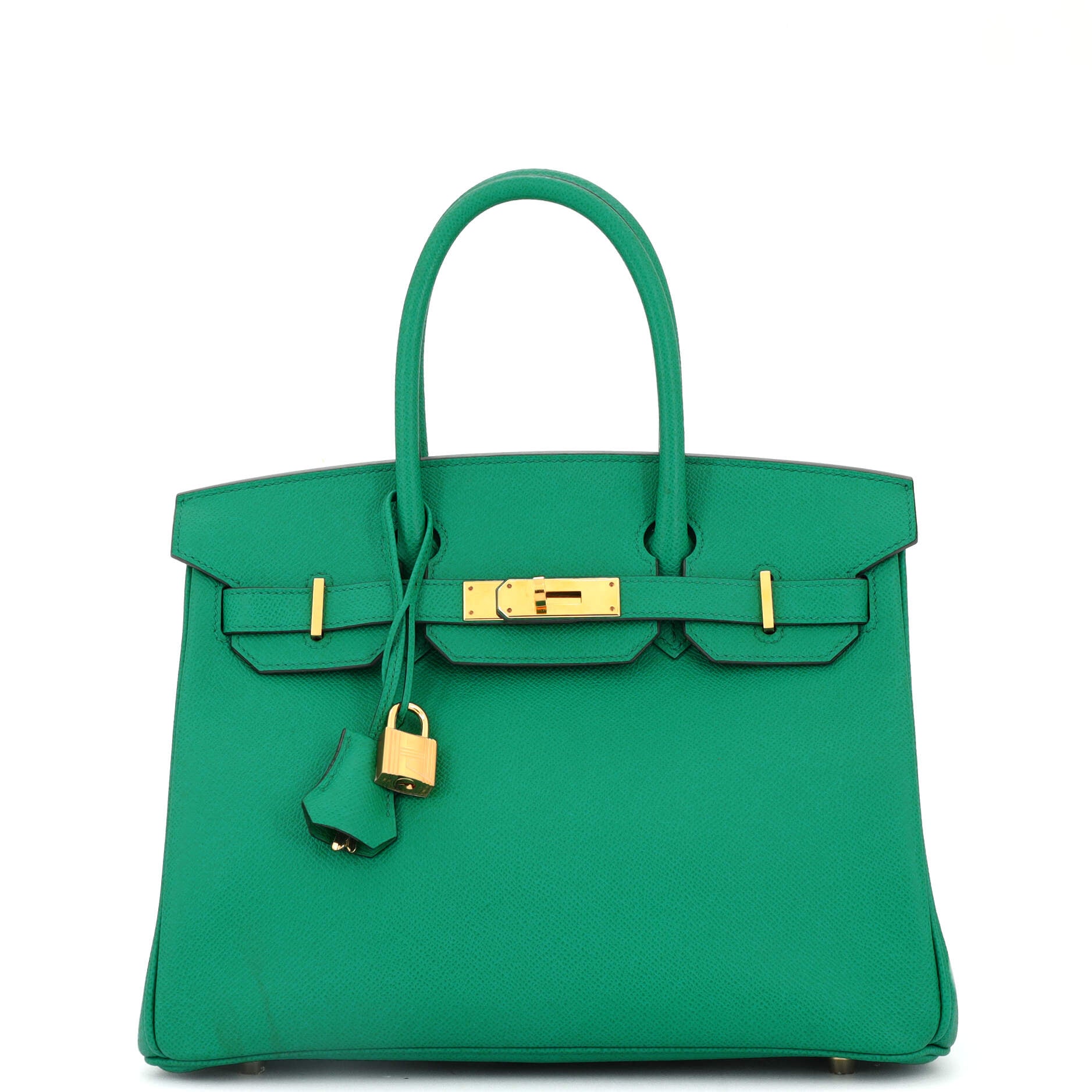 Hermes Birkin Handbag Green Epsom with Gold Hardware 30