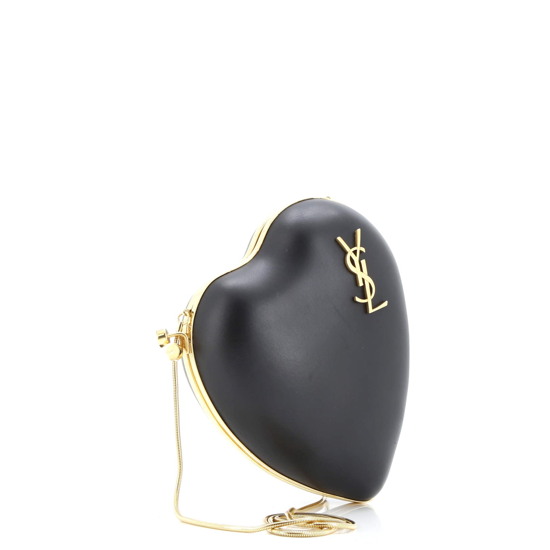 Saint Laurent Love Heart Chain Box Clutch Leather Small