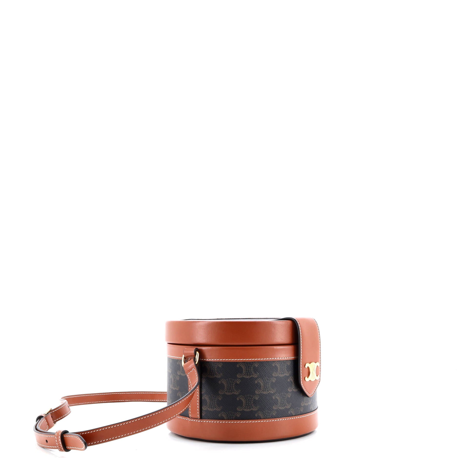Celine Tambour Bag Triomphe Coated Canvas Medium