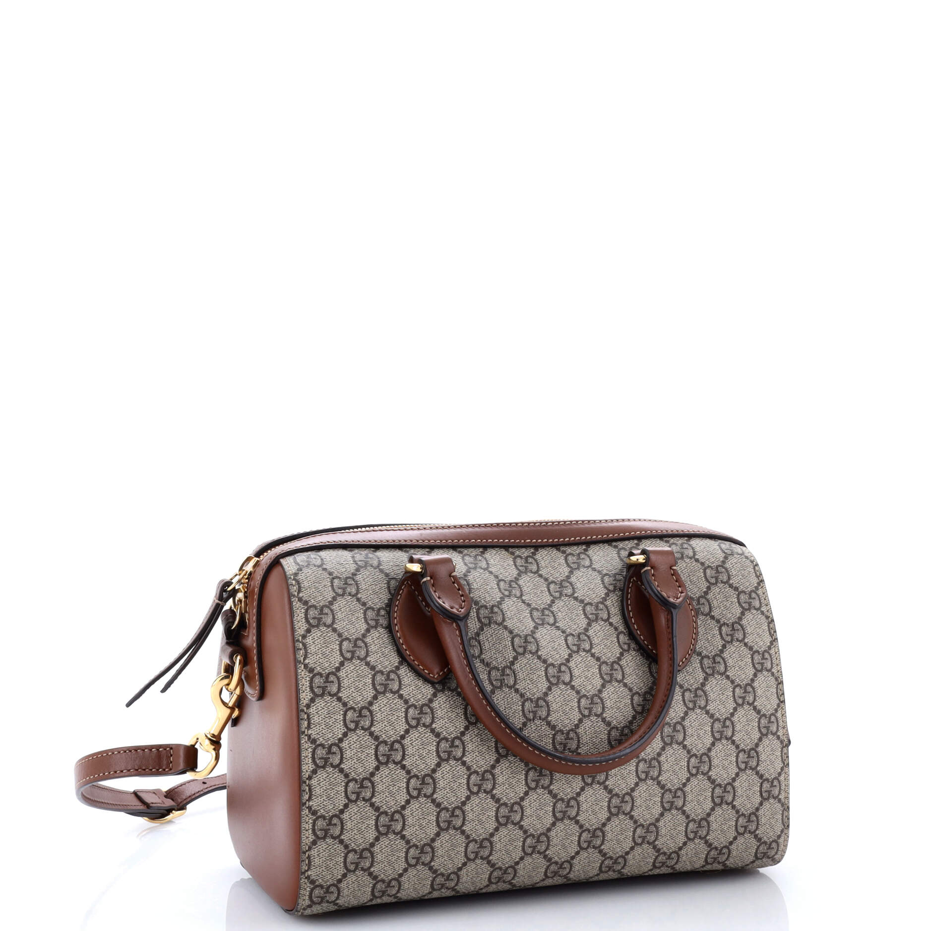 Gucci Convertible Boston Bag GG Coated Canvas and Leather Small