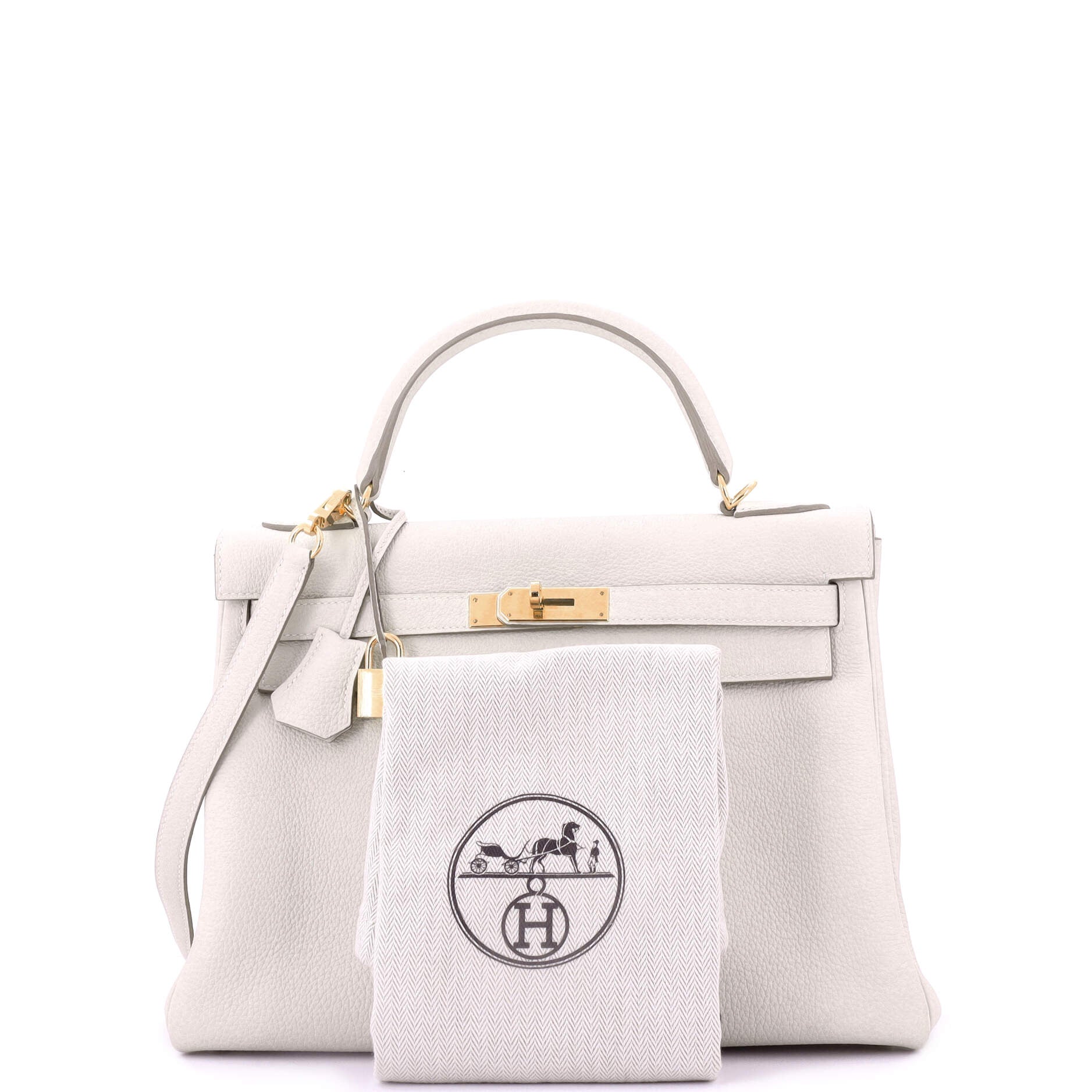Hermes Kelly Handbag Light Togo with Gold Hardware 32