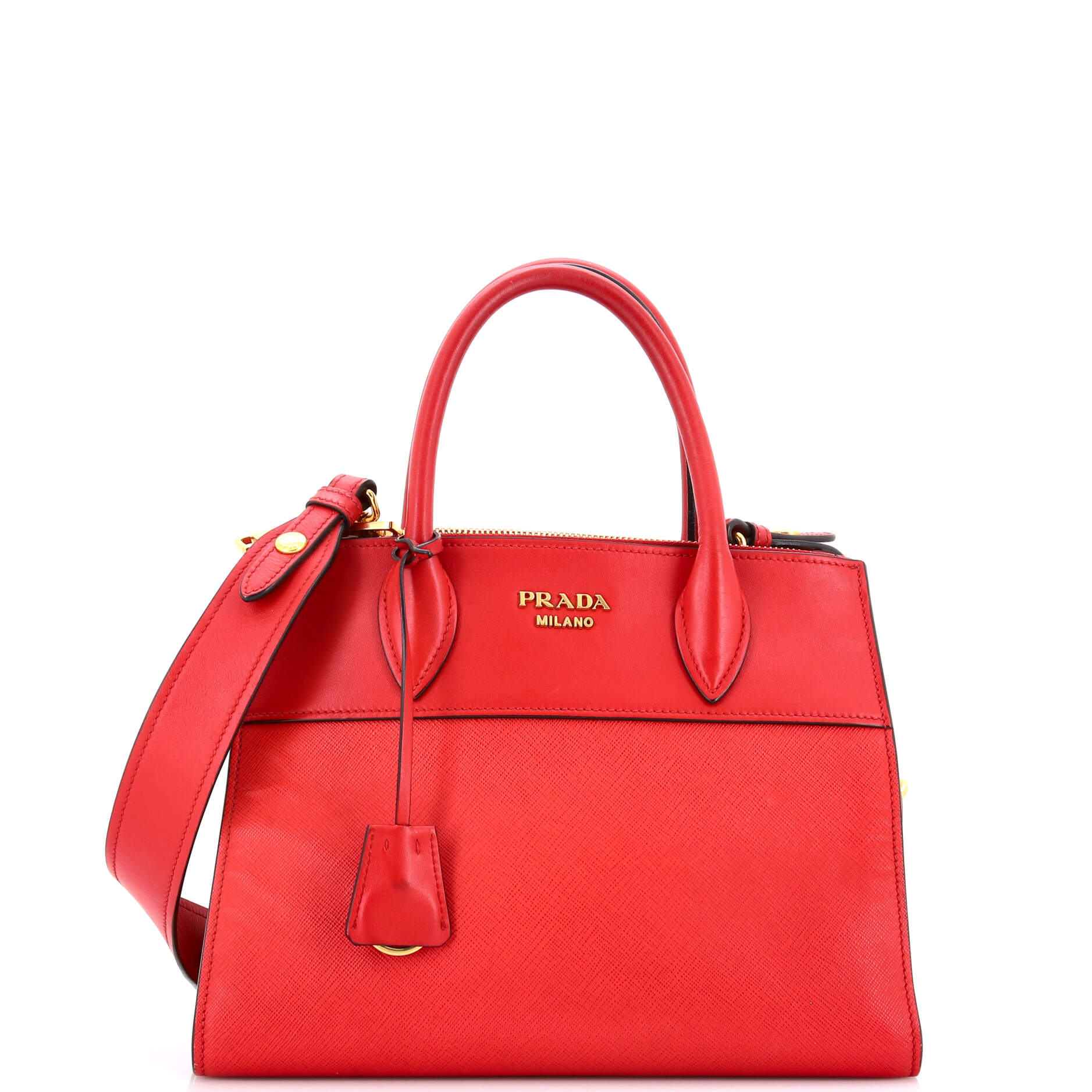 Prada Paradigme Tote Saffiano with City Calf Small