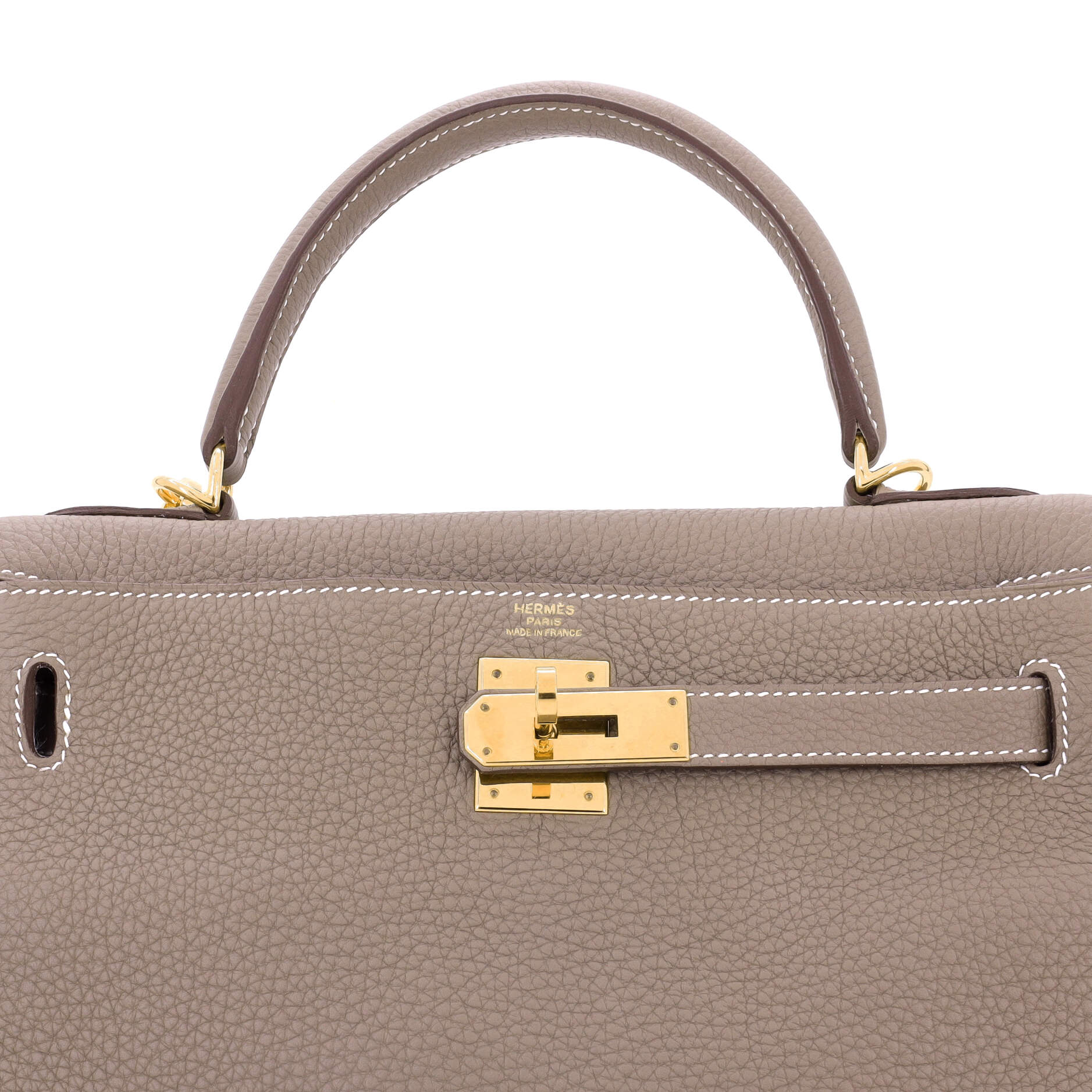 Hermes Kelly Handbag Grey Togo with Gold Hardware 28